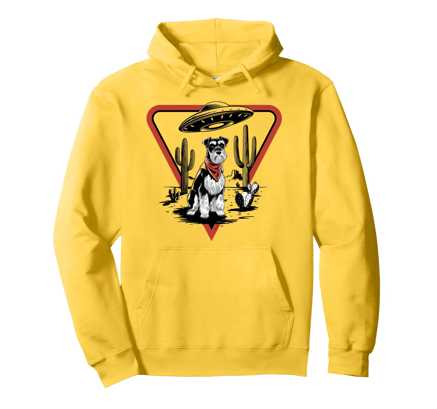 Schnauzer Schnauzer Ufo Western Hoodie - Casual Everyday Wear for Adults - T-Shirt, Sweatshirt, Hoodie