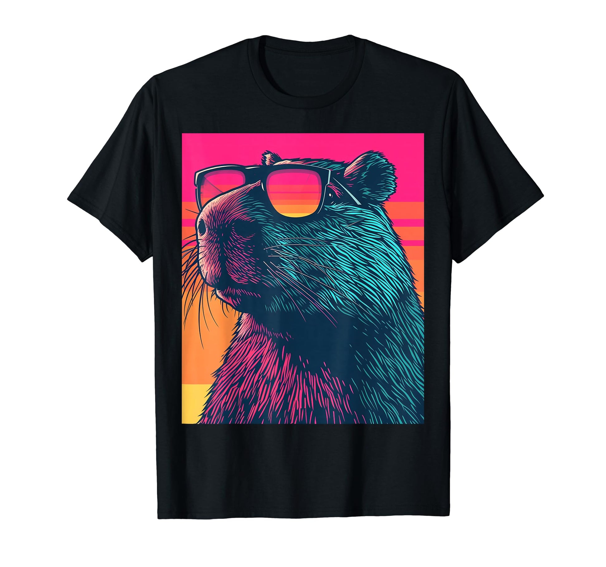 Funny Capybara Rodent Vaporwave T-Shirt - Aesthetic Graphic Men Women - T-Shirt, Sweatshirt, Hoodie