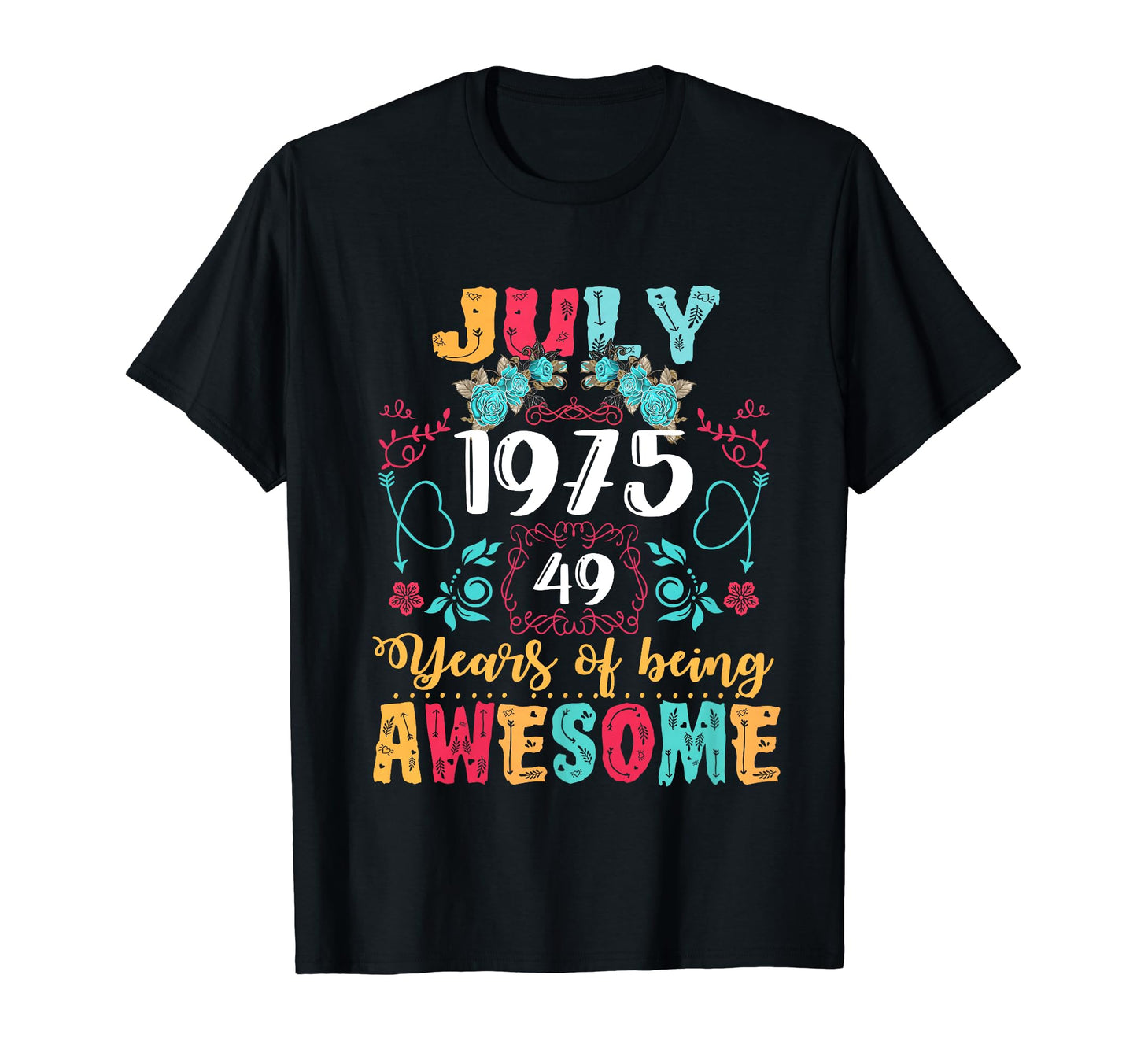 Made July 1975 49Th Birthday Boho T-Shirt - Minimalist Print Men Women - T-Shirt, Sweatshirt, Hoodie