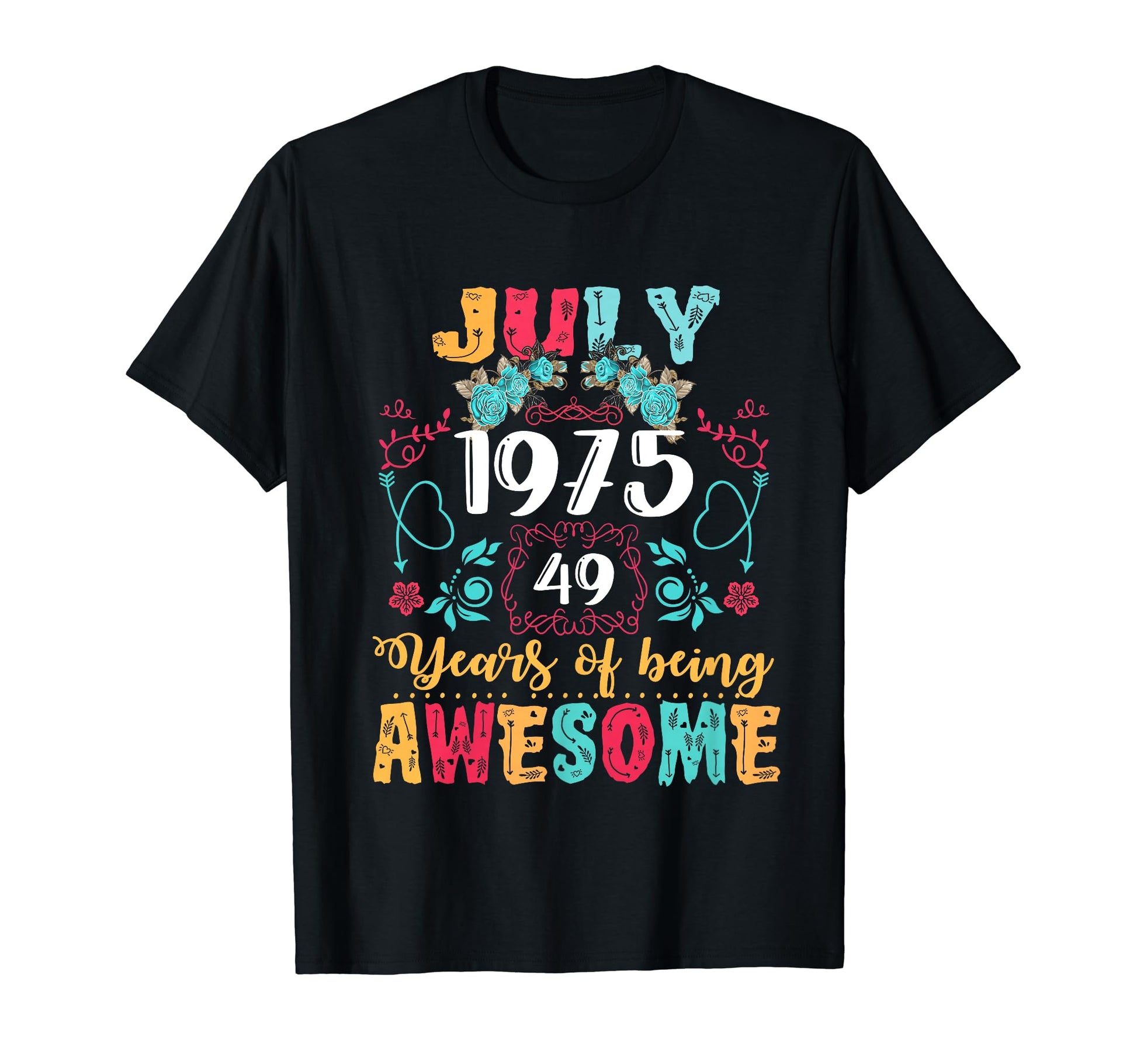 Made July 1975 49Th Birthday Boho T-Shirt - Minimalist Print Men Women - T-Shirt, Sweatshirt, Hoodie