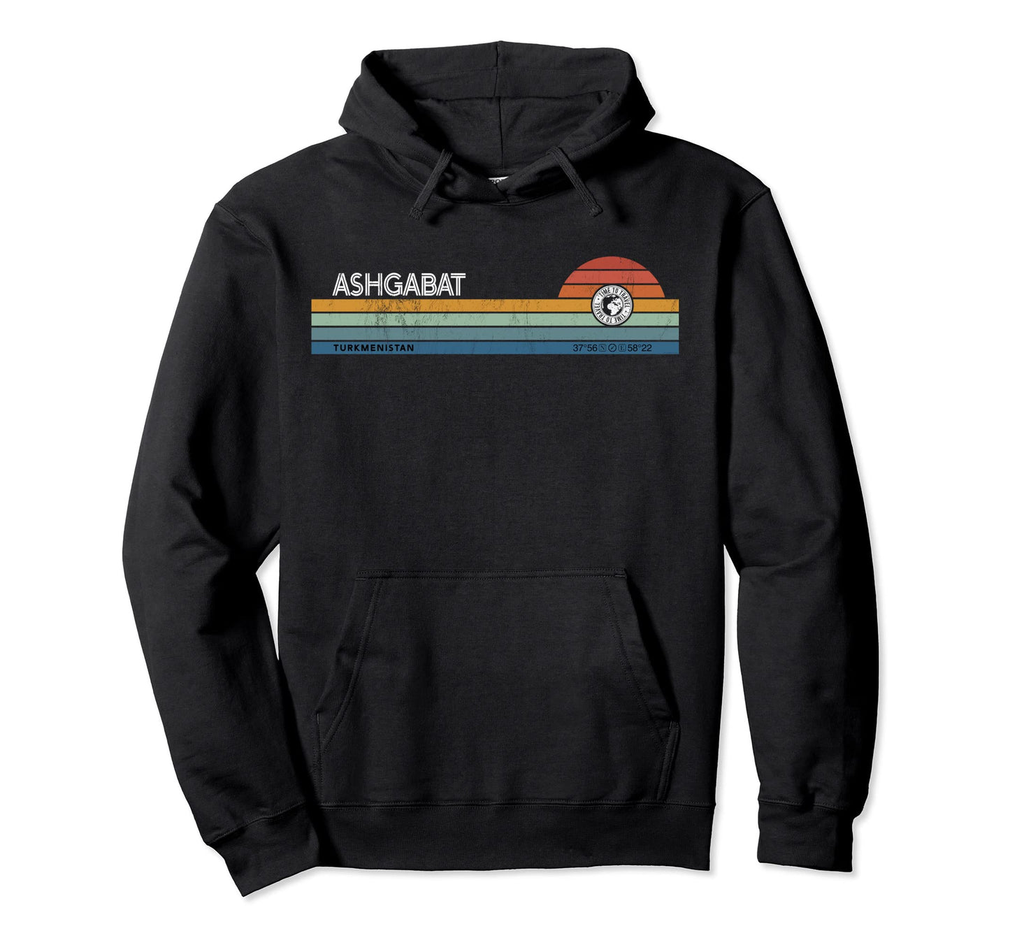 Ashgabat Turkmenistan Sunset Rainbow Hoodie - Minimalist Print Unisex - T-Shirt, Sweatshirt, Hoodie
