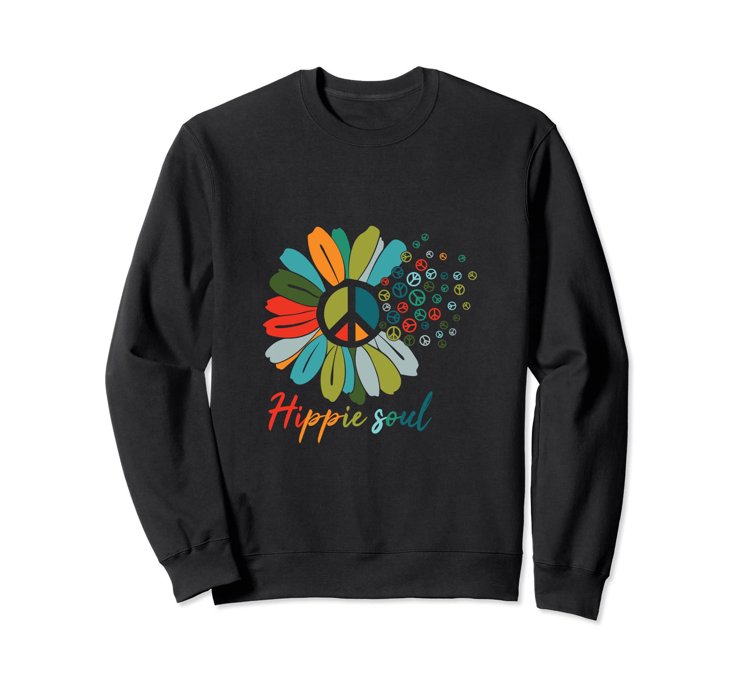 Hippie Soul Rainbow Colorful Sweatshirt - Minimalist Print for Adults - T-Shirt, Sweatshirt, Hoodie