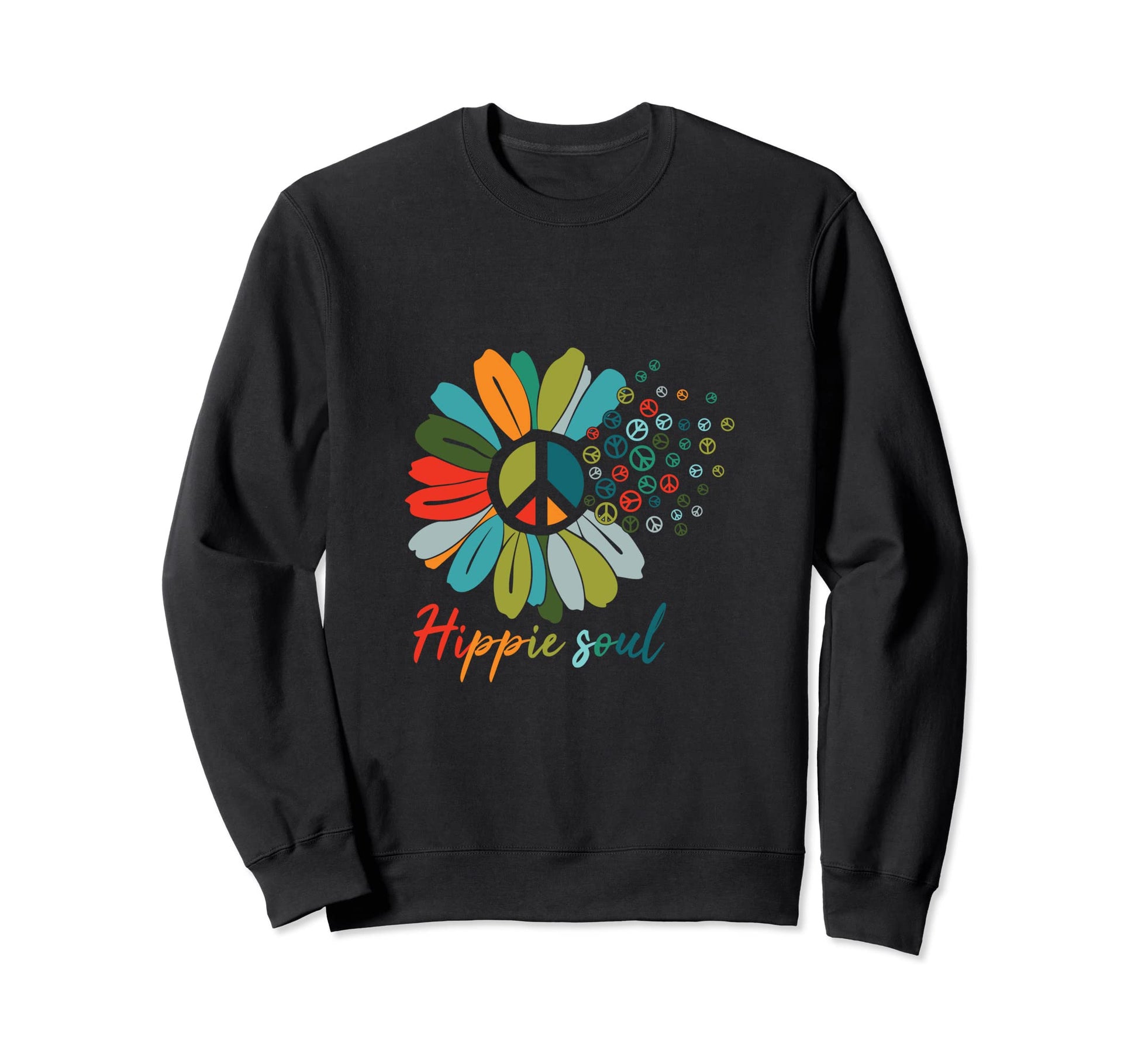 Hippie Soul Rainbow Colorful Sweatshirt - Minimalist Print for Adults - T-Shirt, Sweatshirt, Hoodie