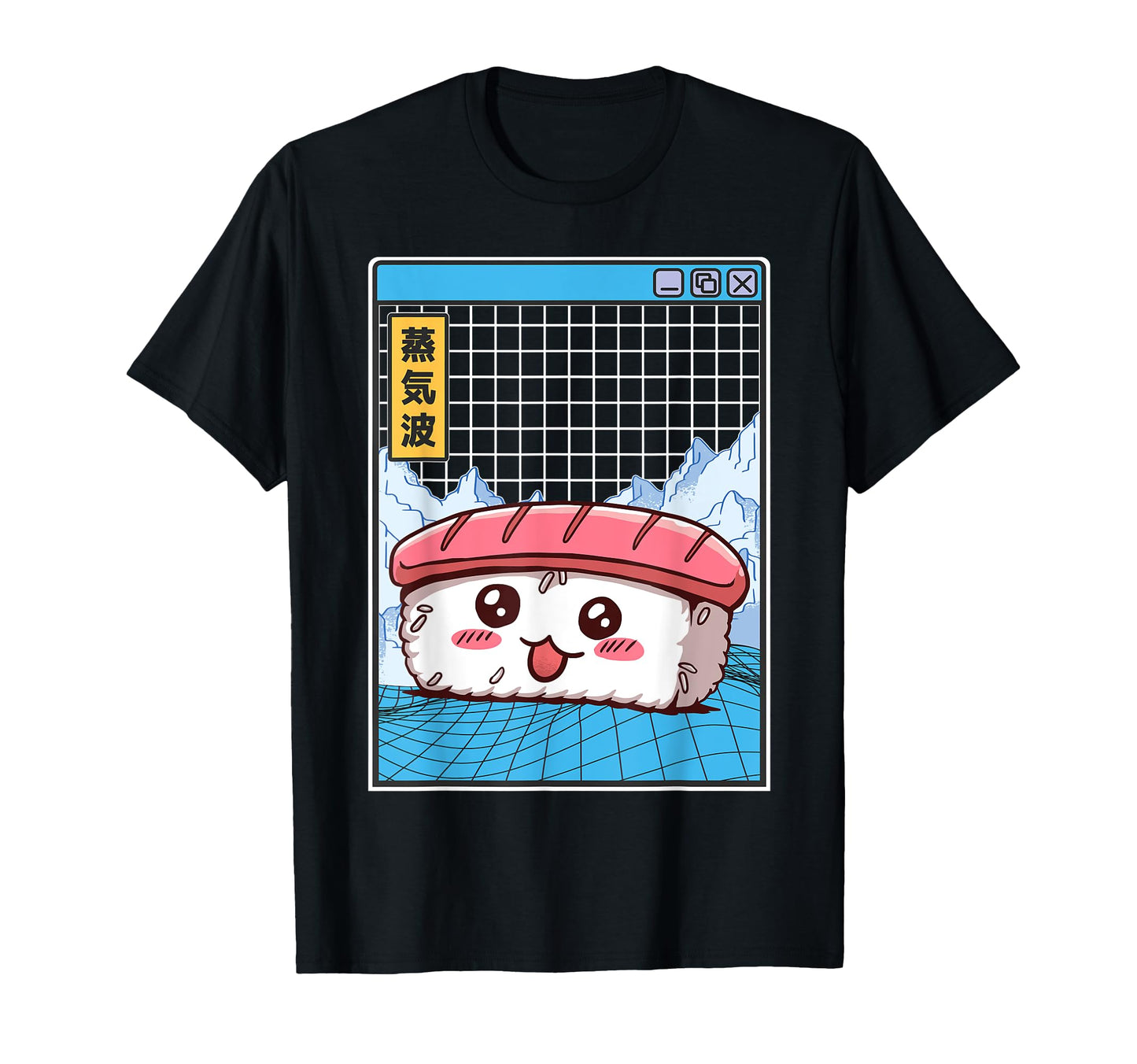 Sushi Kawaii Grid Vaporwave Aesthetic T-Shirt - Aesthetic Graphic Unisex - T-Shirt, Sweatshirt, Hoodie