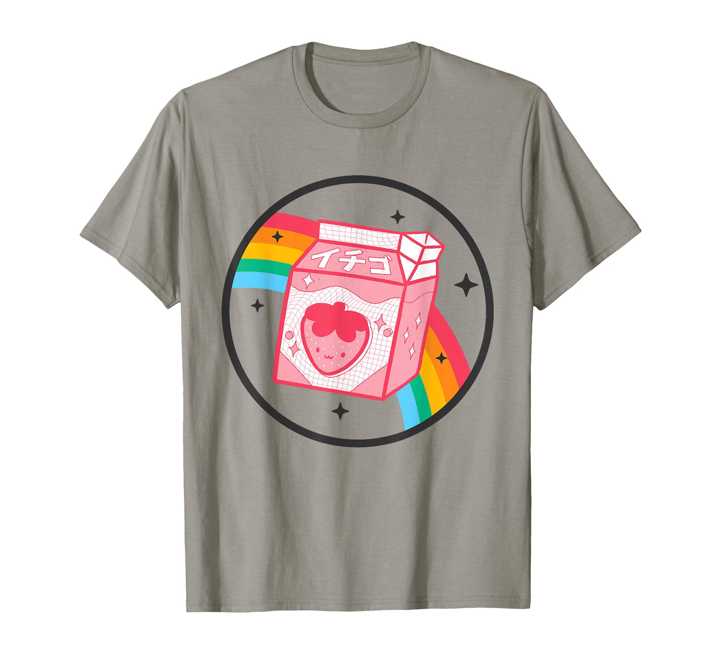 Strawberry Milk Carton Kawaii Rainbow Anime T-Shirt - Graphic Print Unisex - T-Shirt, Sweatshirt, Hoodie
