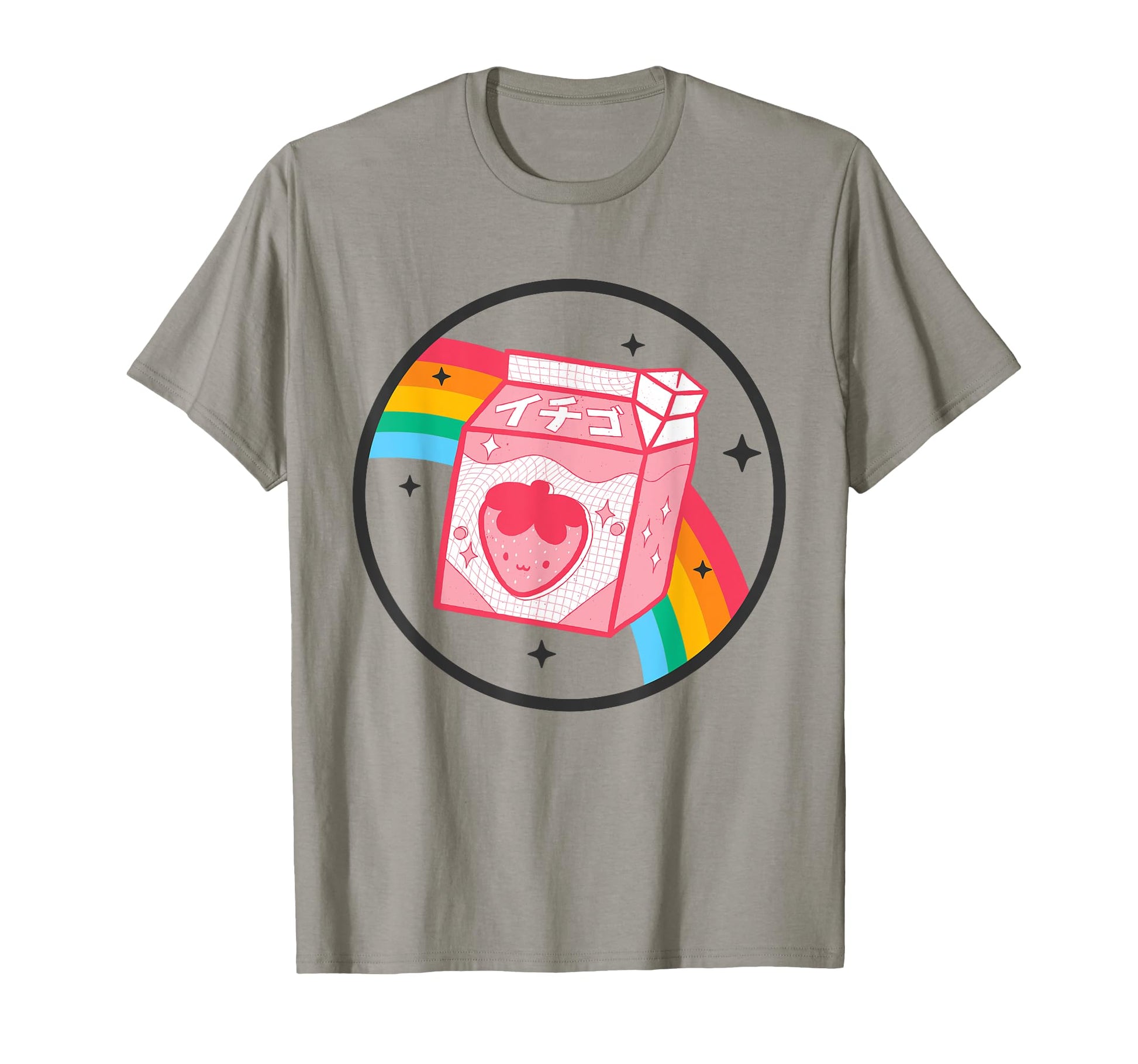 Strawberry Milk Carton Kawaii Rainbow Anime T-Shirt - Graphic Print Unisex - T-Shirt, Sweatshirt, Hoodie