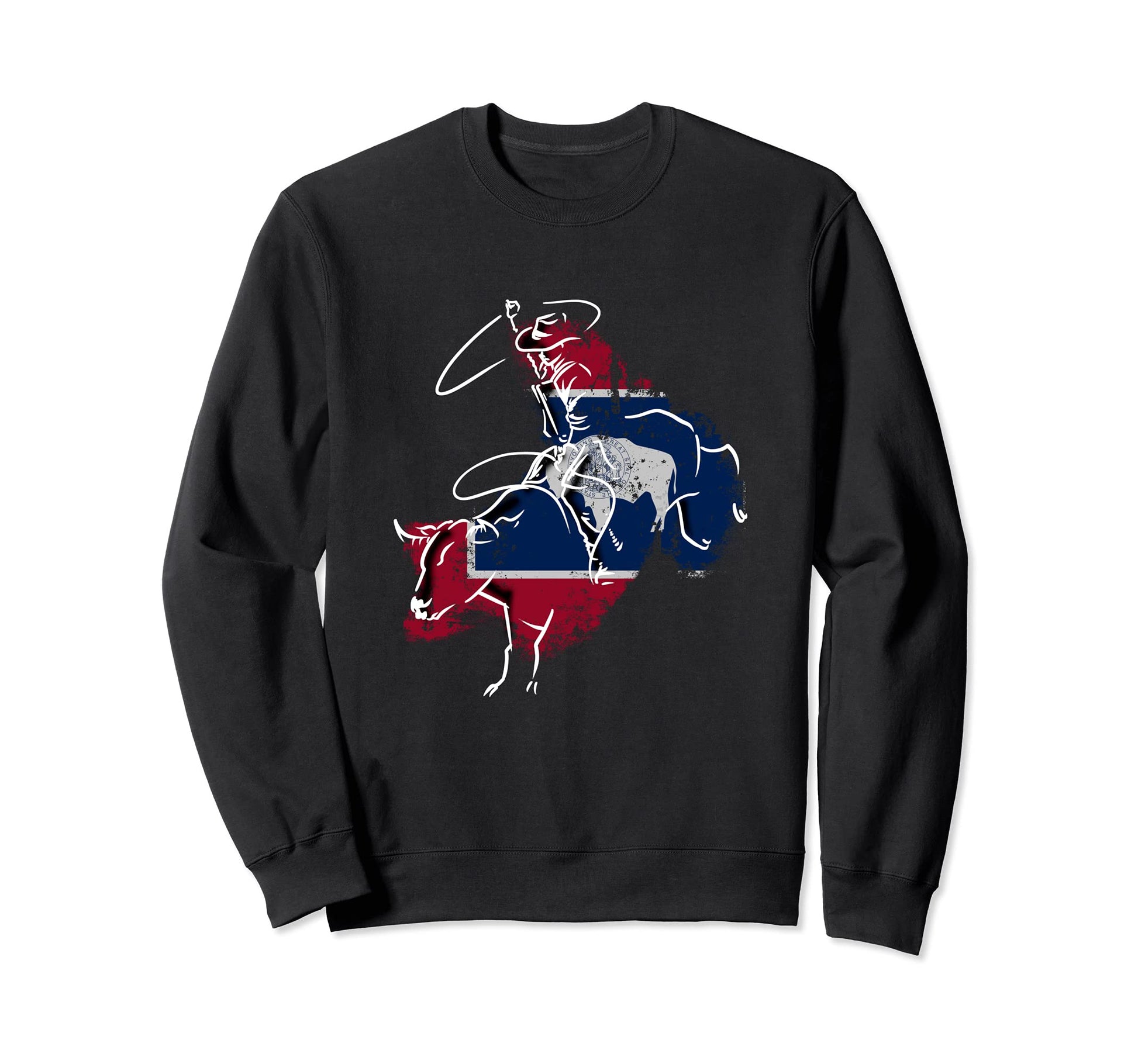 Wyoming Rodeo Bull Riding Cheyenne Sweatshirt - Minimalist Print Men Women - T-Shirt, Sweatshirt, Hoodie