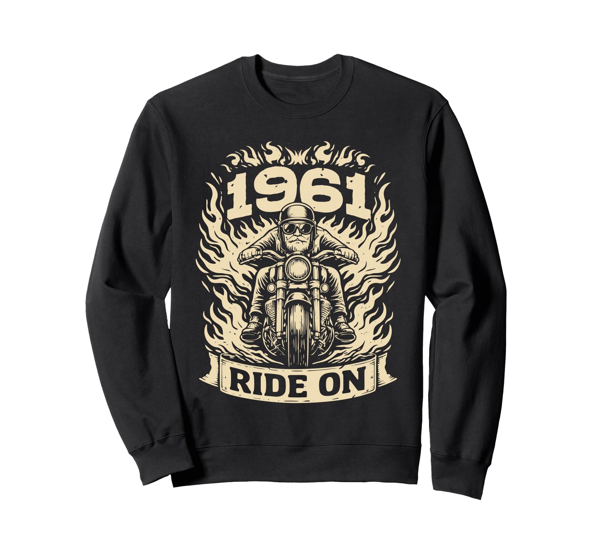 Biker 1961 Ride Birthday Motorcycle Sweatshirt - Graphic Print for Adults - T-Shirt, Sweatshirt, Hoodie