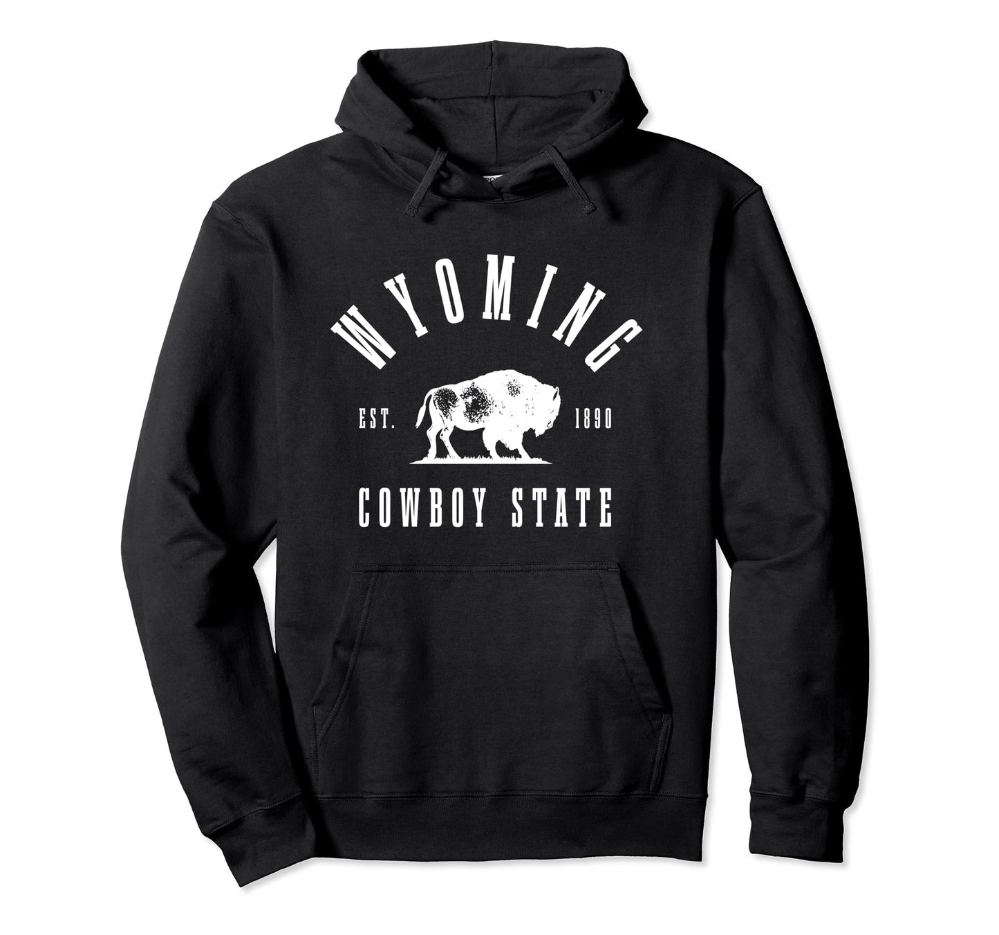 Wyoming Est 1890 Cowboy State Bison Hoodie - Aesthetic Graphic for Adults - T-Shirt, Sweatshirt, Hoodie