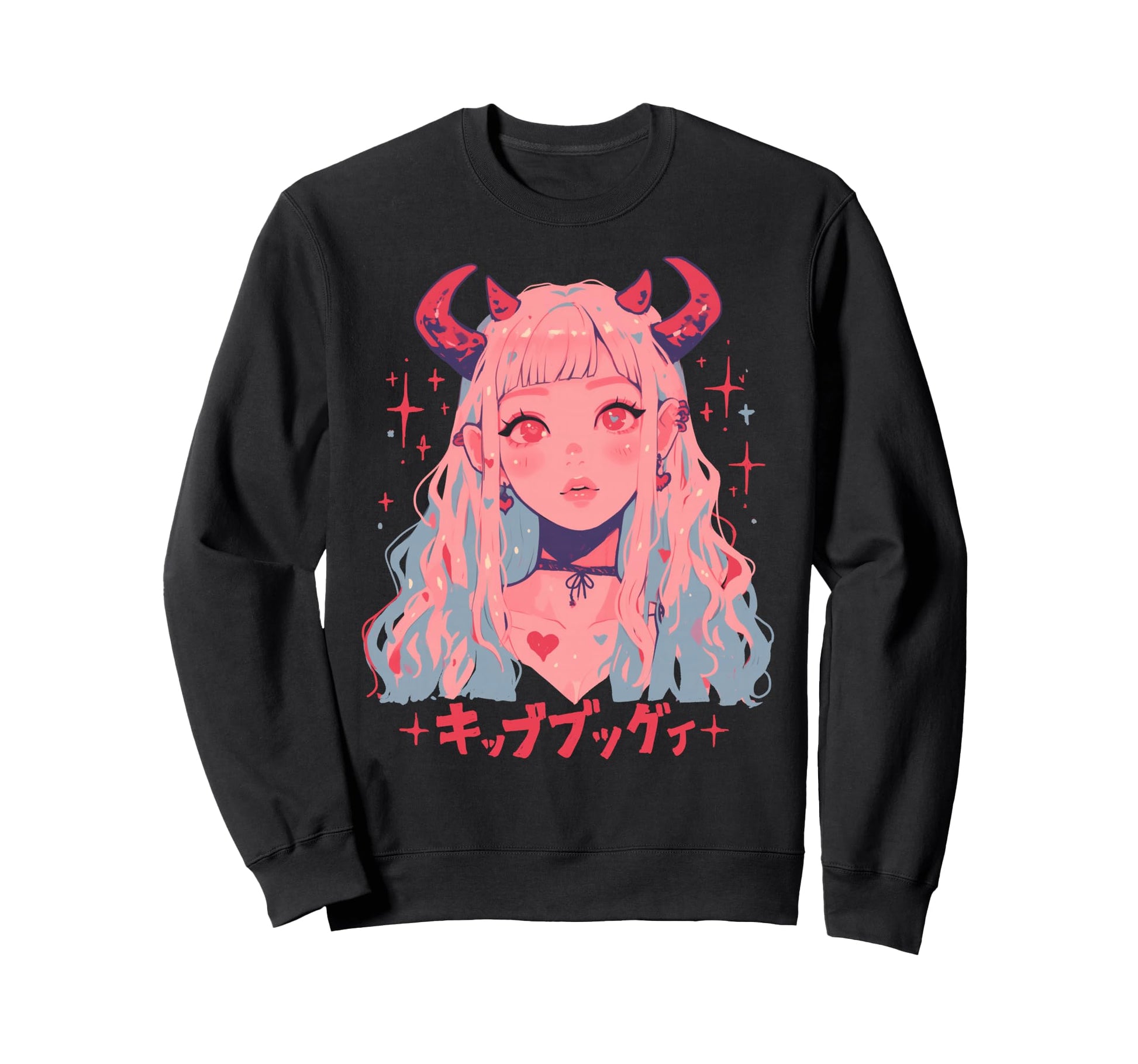 Goth Grunge Demon Anime Waifu Horror Sweatshirt - Custom Art Print Unisex - T-Shirt, Sweatshirt, Hoodie