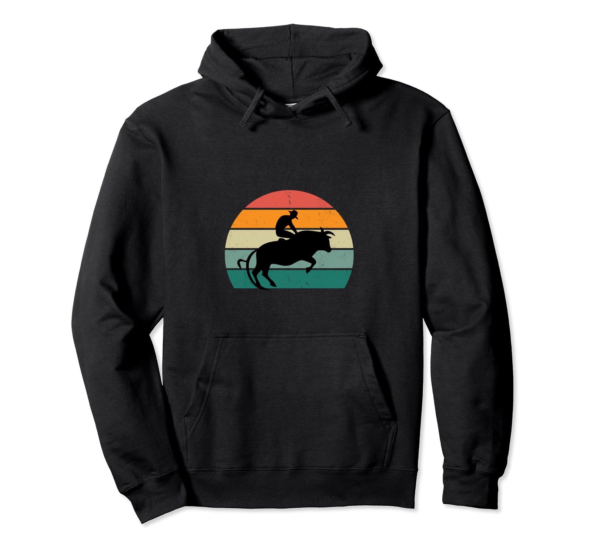 Rodeo Bull Riding Western Cowboy Bull Hoodie - Custom Art Print Unisex - T-Shirt, Sweatshirt, Hoodie