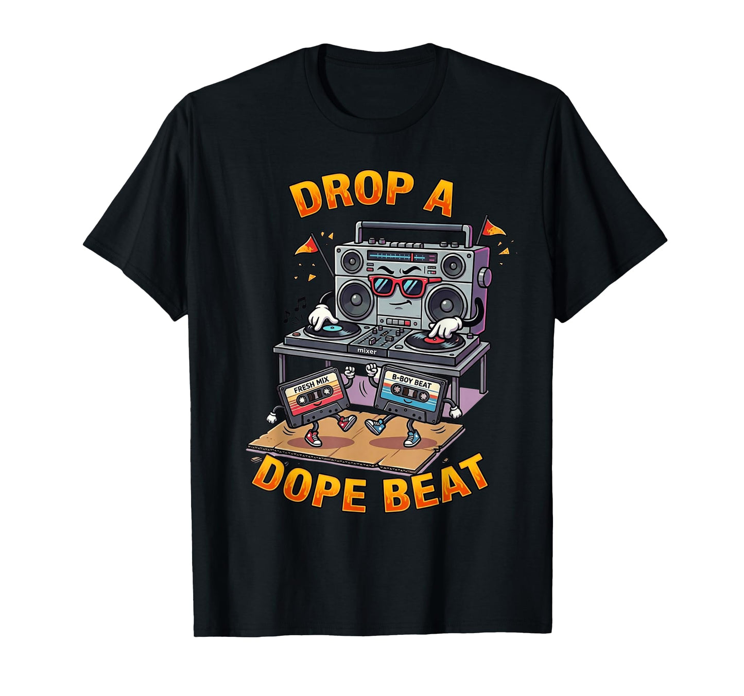 Drop Dope Beat 80S Ghetto Blaster T-Shirt - Aesthetic Graphic for Adults - T-Shirt, Sweatshirt, Hoodie