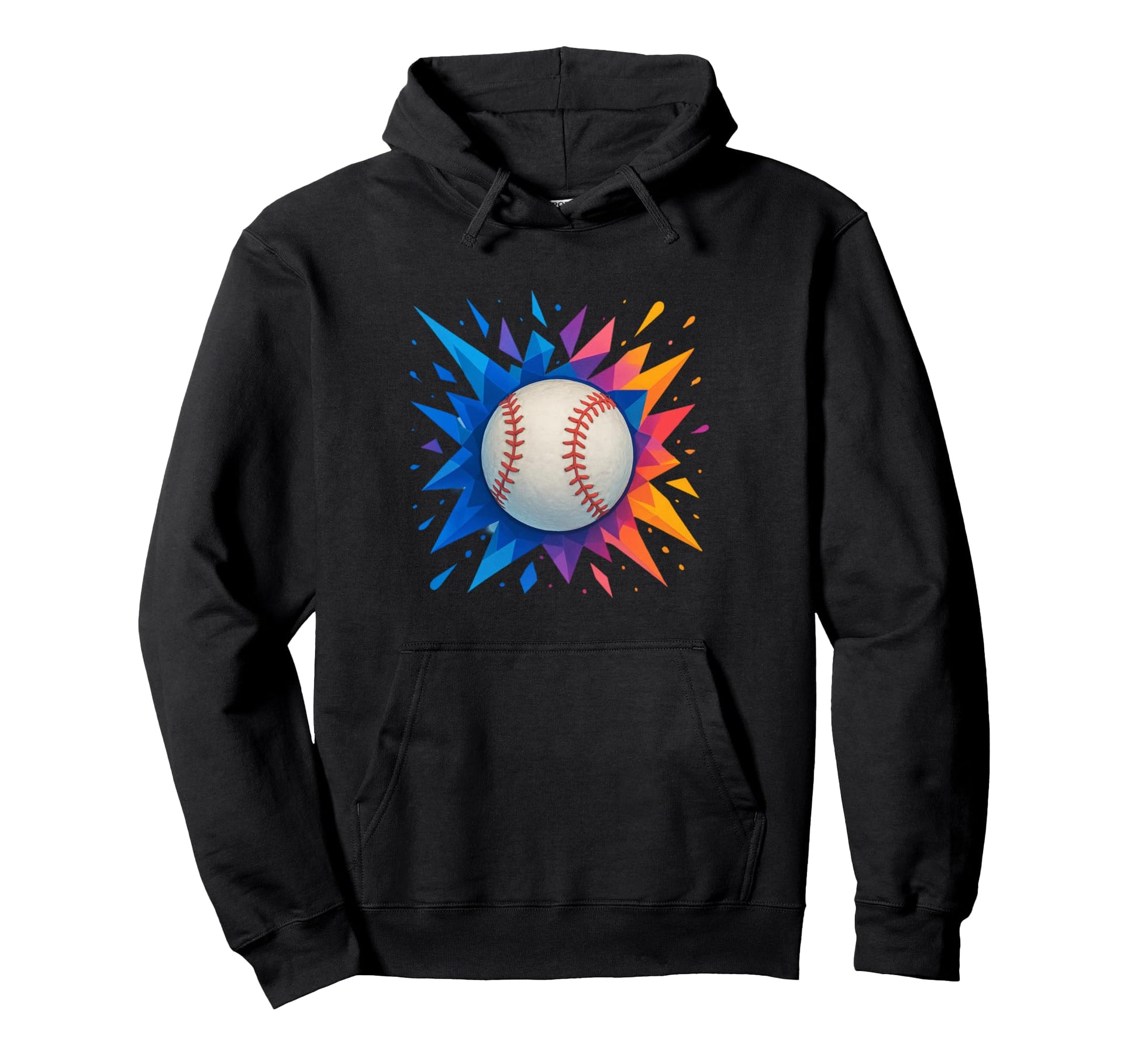 Baseball Rainbow Tie Dye Vibe Hoodie - Fun Novelty Design Men Women - T-Shirt, Sweatshirt, Hoodie
