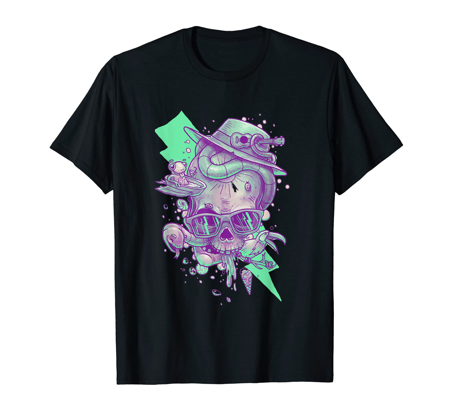 Vaporwave Skull Halloween Aesthetic T-Shirt - Aesthetic Graphic Men Women - T-Shirt, Sweatshirt, Hoodie