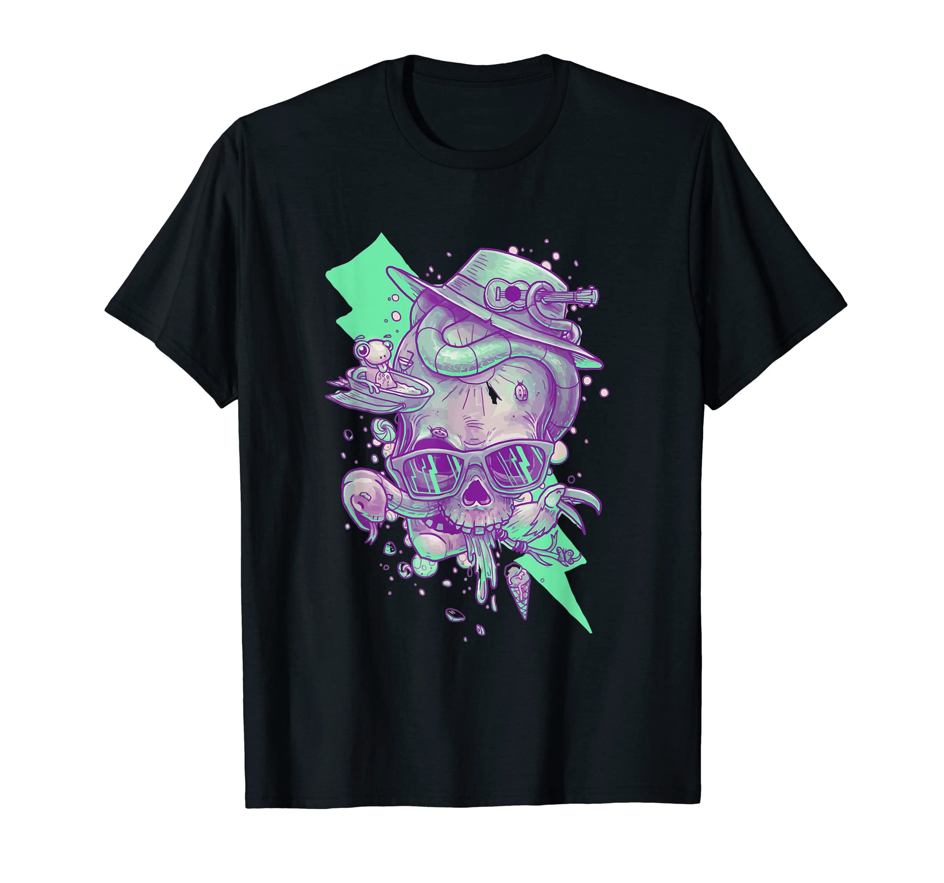 Vaporwave Skull Halloween Aesthetic T-Shirt - Aesthetic Graphic Men Women - T-Shirt, Sweatshirt, Hoodie