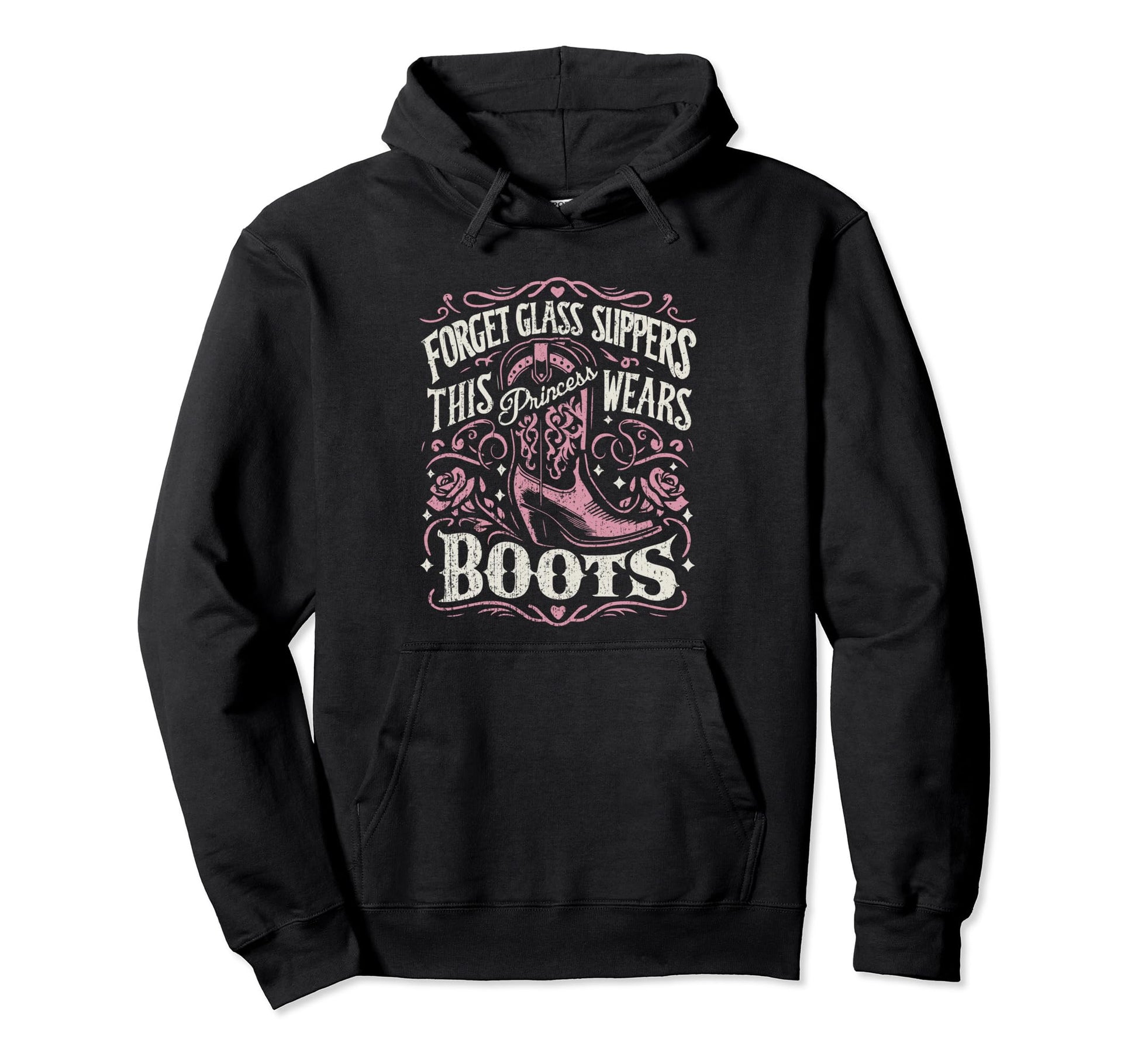 This Princess Wears Boots Cowboy Cowgirl Hoodie - Graphic Print for Adults - T-Shirt, Sweatshirt, Hoodie