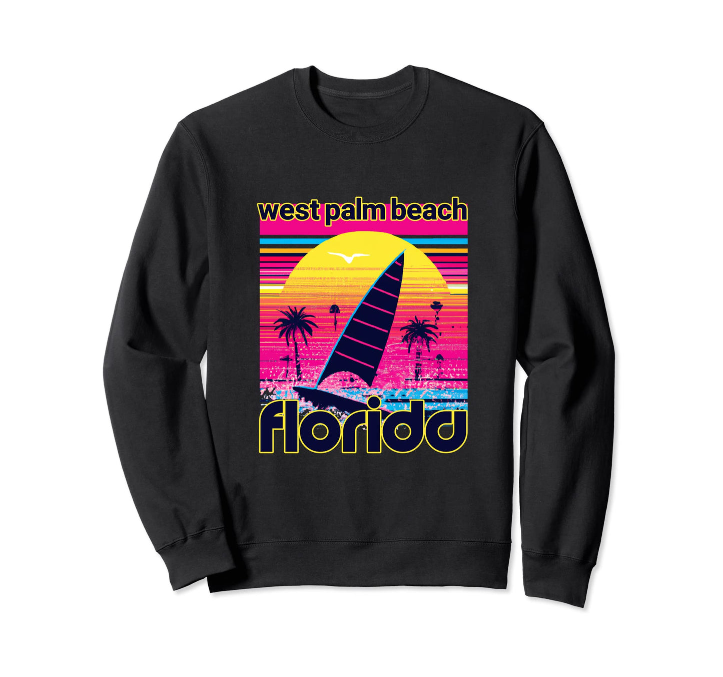West Palm Beach 80S Souvenir Beach Sweatshirt - Custom Art Print Unisex - T-Shirt, Sweatshirt, Hoodie