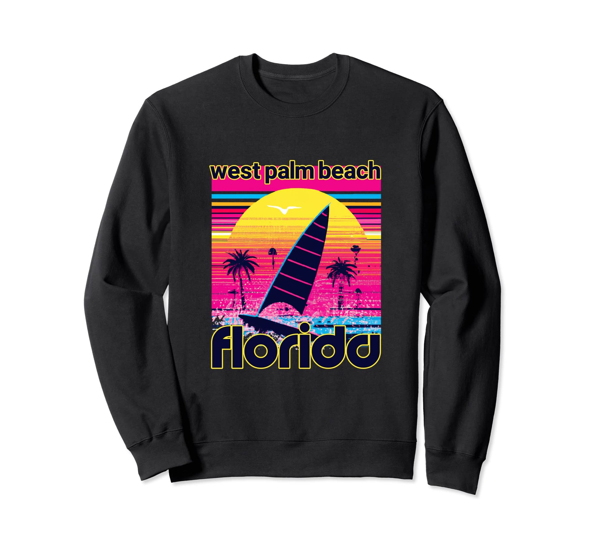 West Palm Beach 80S Souvenir Beach Sweatshirt - Custom Art Print Unisex - T-Shirt, Sweatshirt, Hoodie