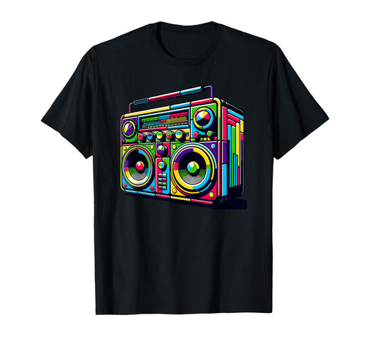 Boombox Old School 80S Music Hip Hop T-Shirt - Graphic Print for Adults - T-Shirt, Sweatshirt, Hoodie