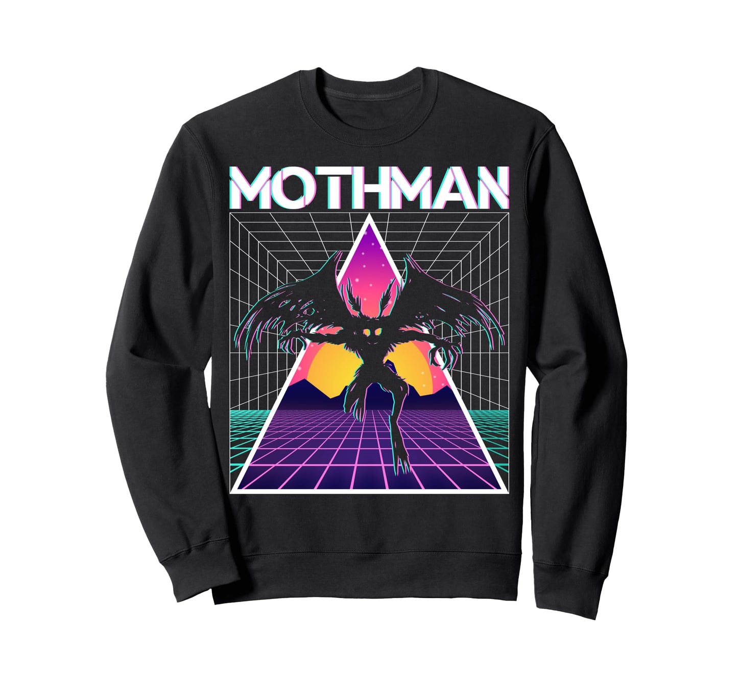 Vaporwave Aesthetic Mothman Sweatshirt - Graphic Print Unisex - T-Shirt, Sweatshirt, Hoodie