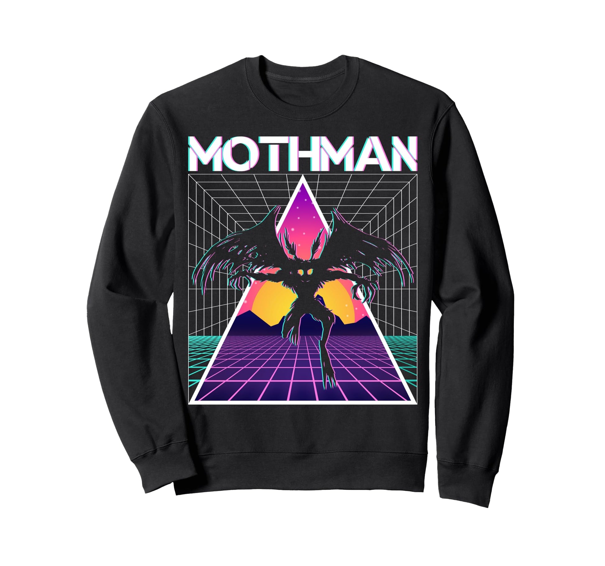 Vaporwave Aesthetic Mothman Sweatshirt - Graphic Print Unisex - T-Shirt, Sweatshirt, Hoodie