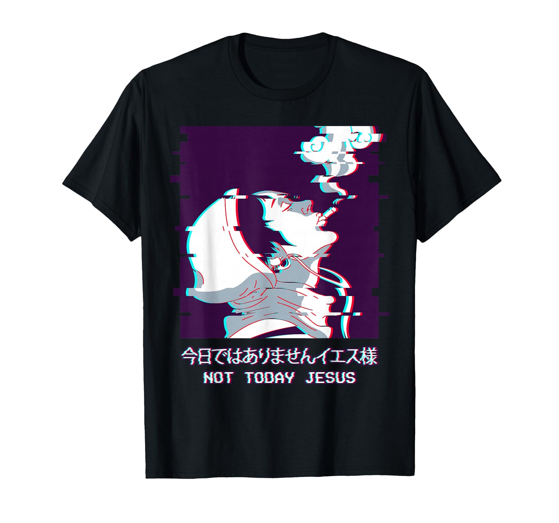 Not Today Jesus Edgy Anime Vaporwave T-Shirt - Streetwear Style Men Women - T-Shirt, Sweatshirt, Hoodie