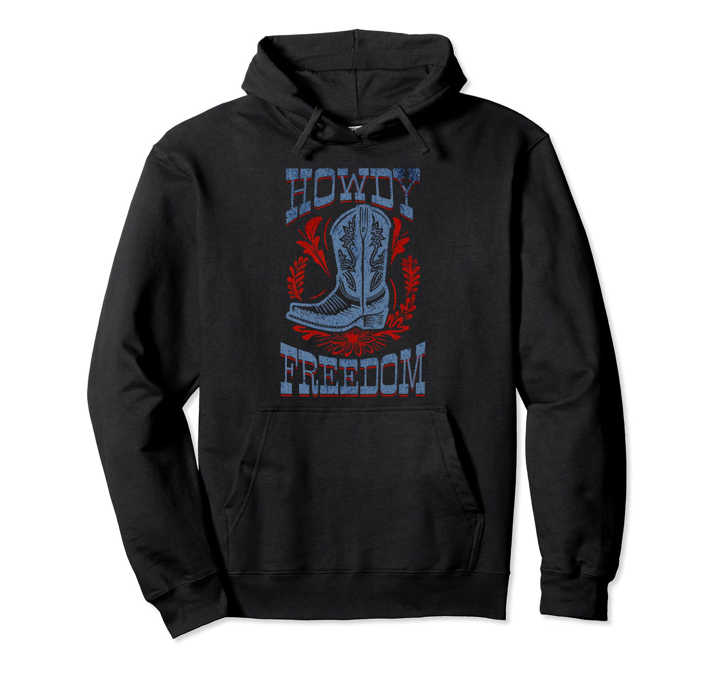 Howdy Cowboy Boot Western Patriotic Hoodie - Aesthetic Graphic for Adults - T-Shirt, Sweatshirt, Hoodie