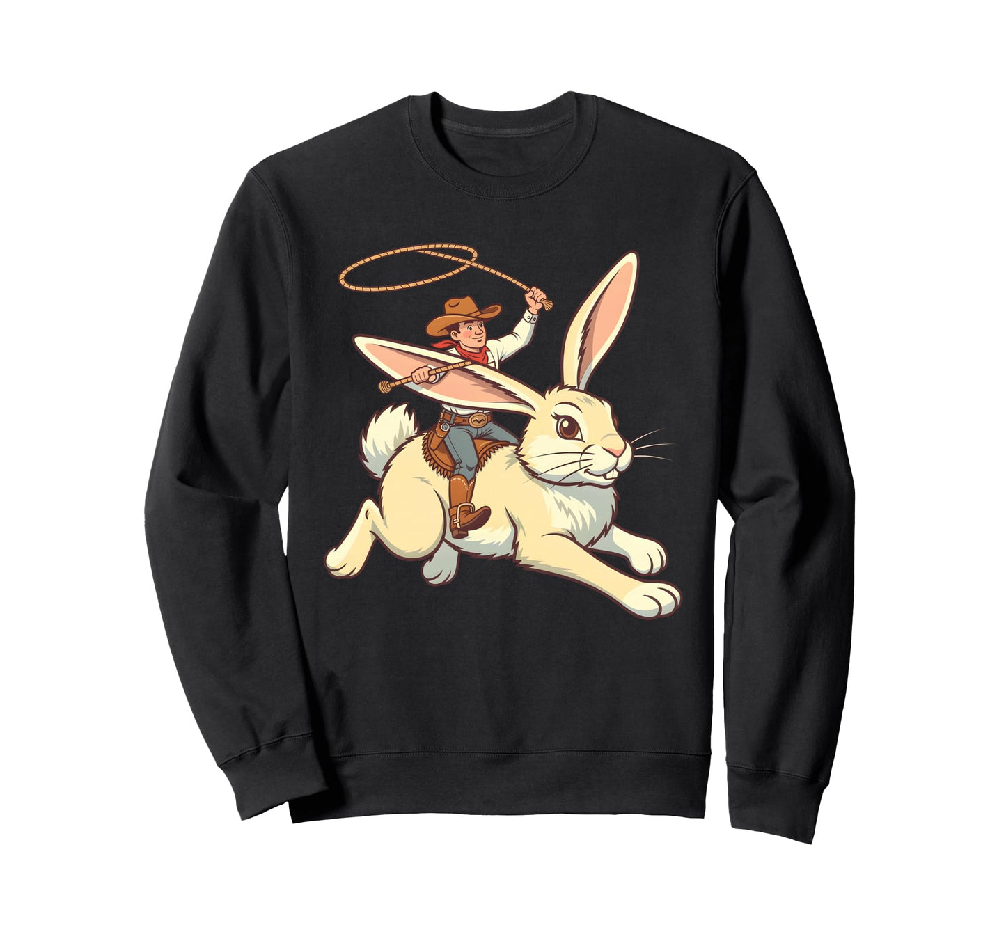 Funny Cowboy Easter Bunny Western Sweatshirt - Aesthetic Graphic Unisex - T-Shirt, Sweatshirt, Hoodie