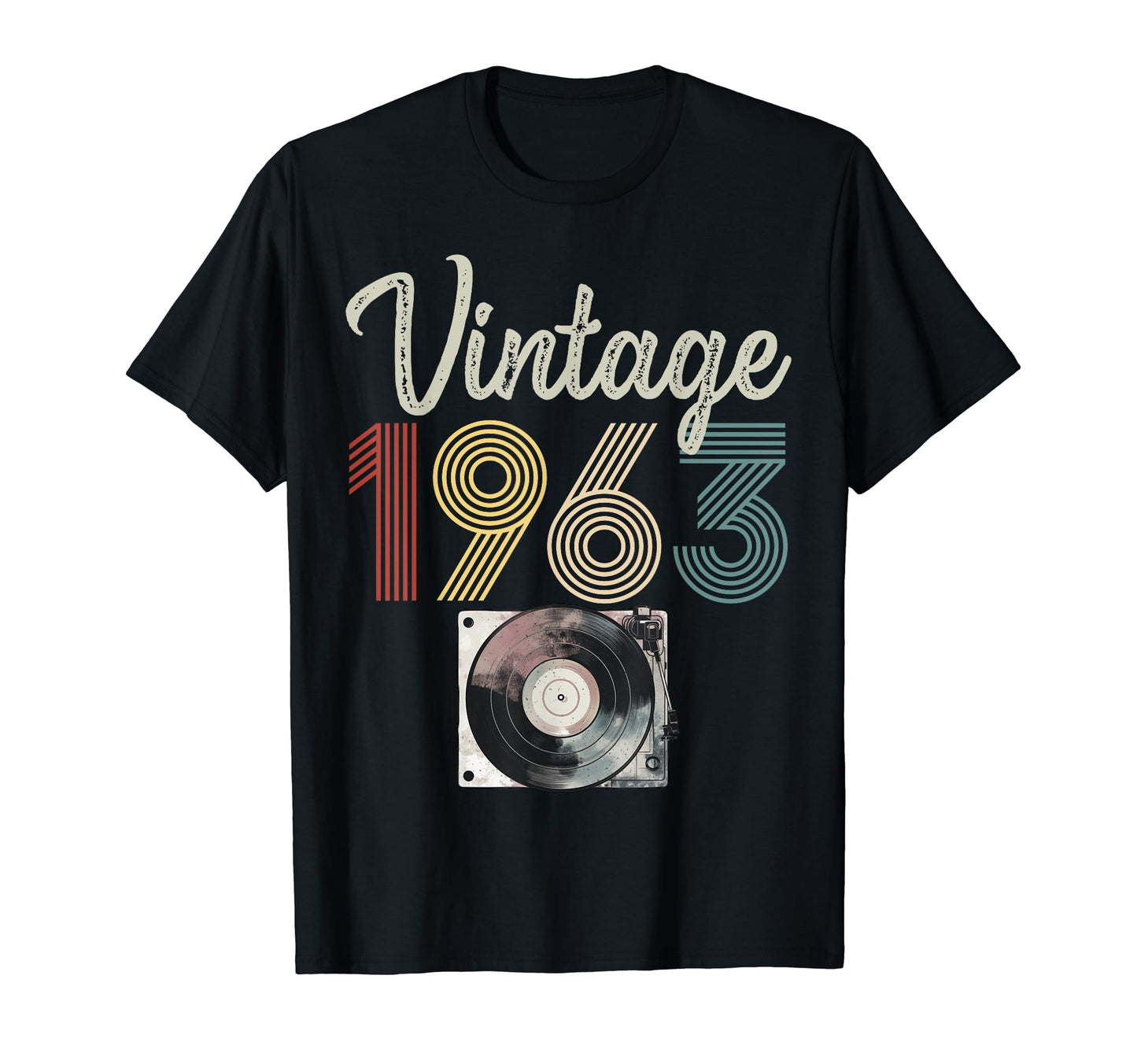 1963 Born 1963 Vinyl Record Player T-Shirt - Novelty Apparel for Adults - T-Shirt, Sweatshirt, Hoodie