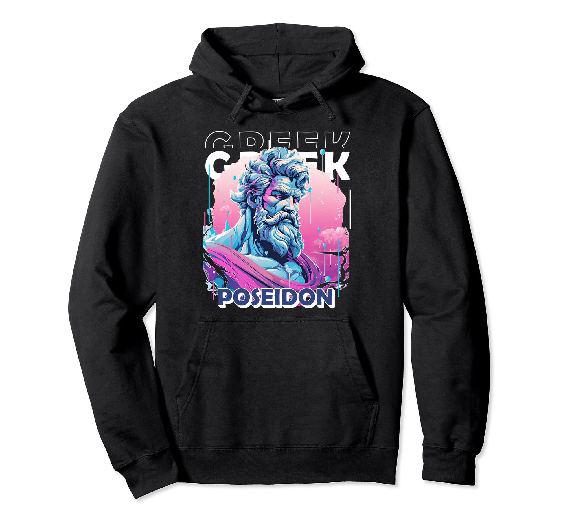 Poseidon Greek God Mythology Aesthetic Hoodie - Minimalist Print Men Women - T-Shirt, Sweatshirt, Hoodie