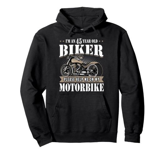 45Th Biker Birthday Gifts Motorcycle 1979 Hoodie - Graphic Print Men Women - T-Shirt, Sweatshirt, Hoodie