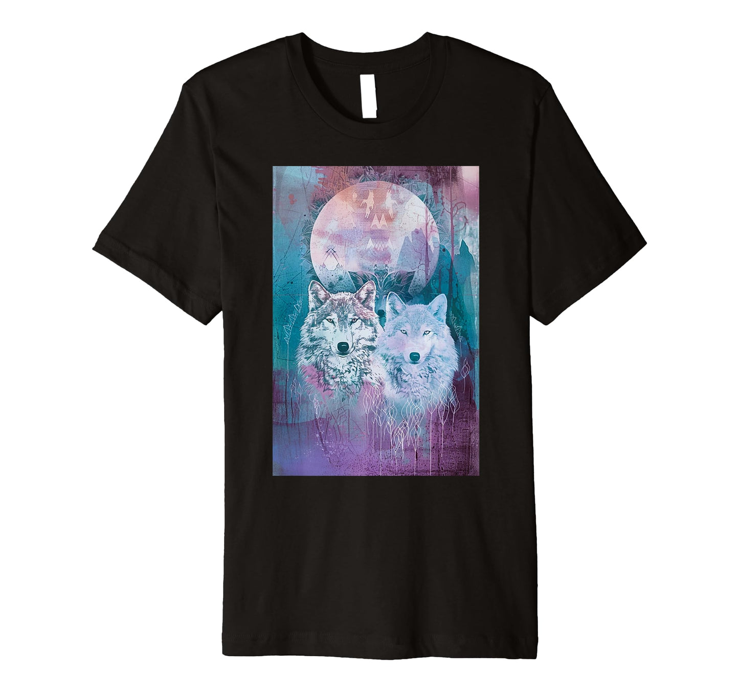 Boho Mystic Wolf Art T-Shirt - Unique Graphic for Adults - T-Shirt, Sweatshirt, Hoodie