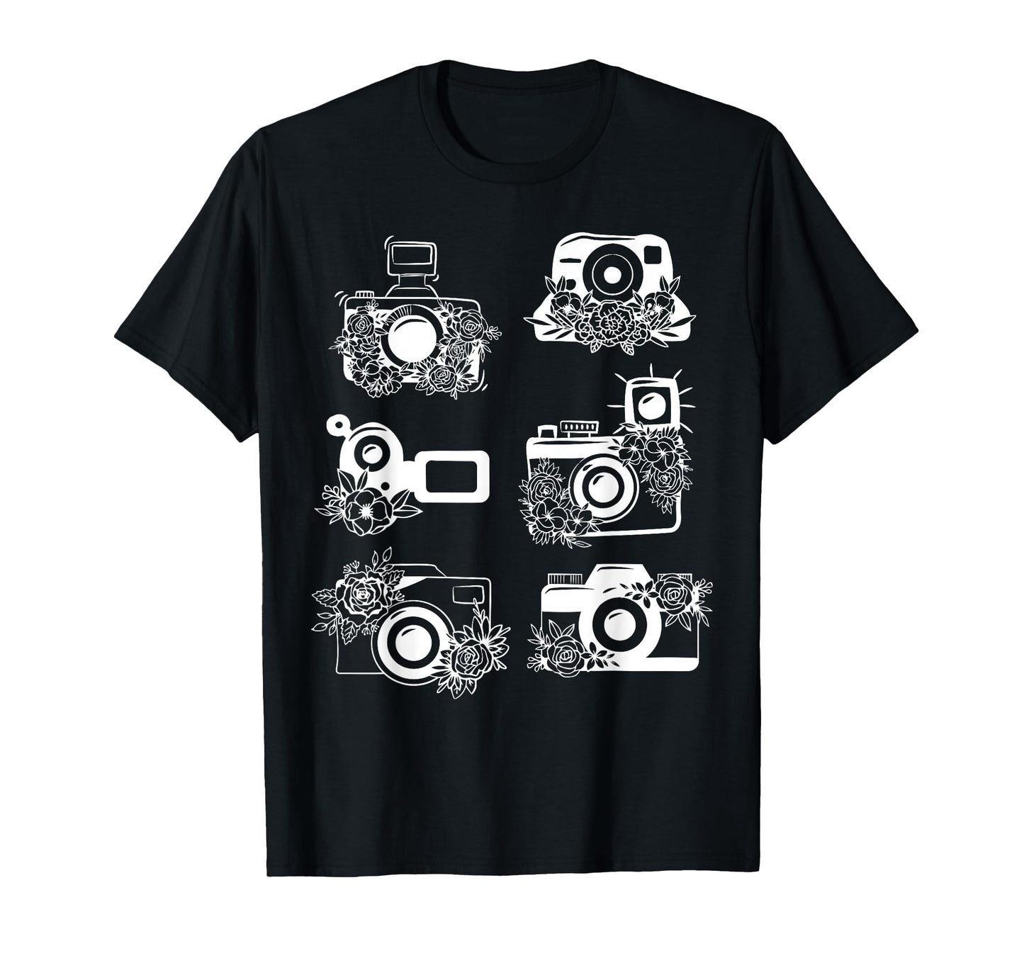 Photographer Storyteller Camera Floral T-Shirt - Unique Graphic for Adults - T-Shirt, Sweatshirt, Hoodie