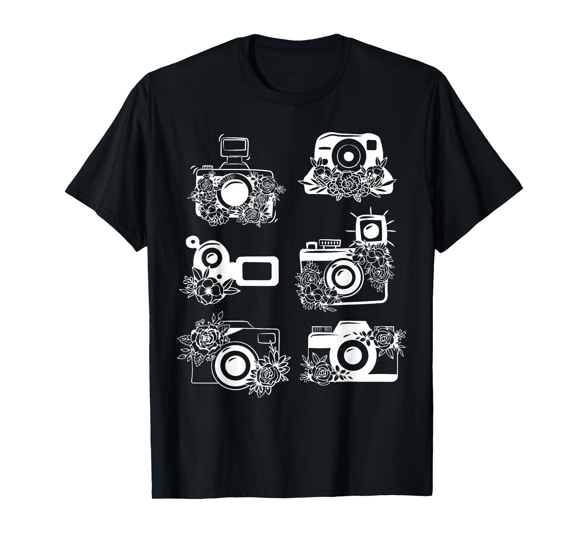 Photographer Storyteller Camera Floral T-Shirt - Unique Graphic for Adults - T-Shirt, Sweatshirt, Hoodie