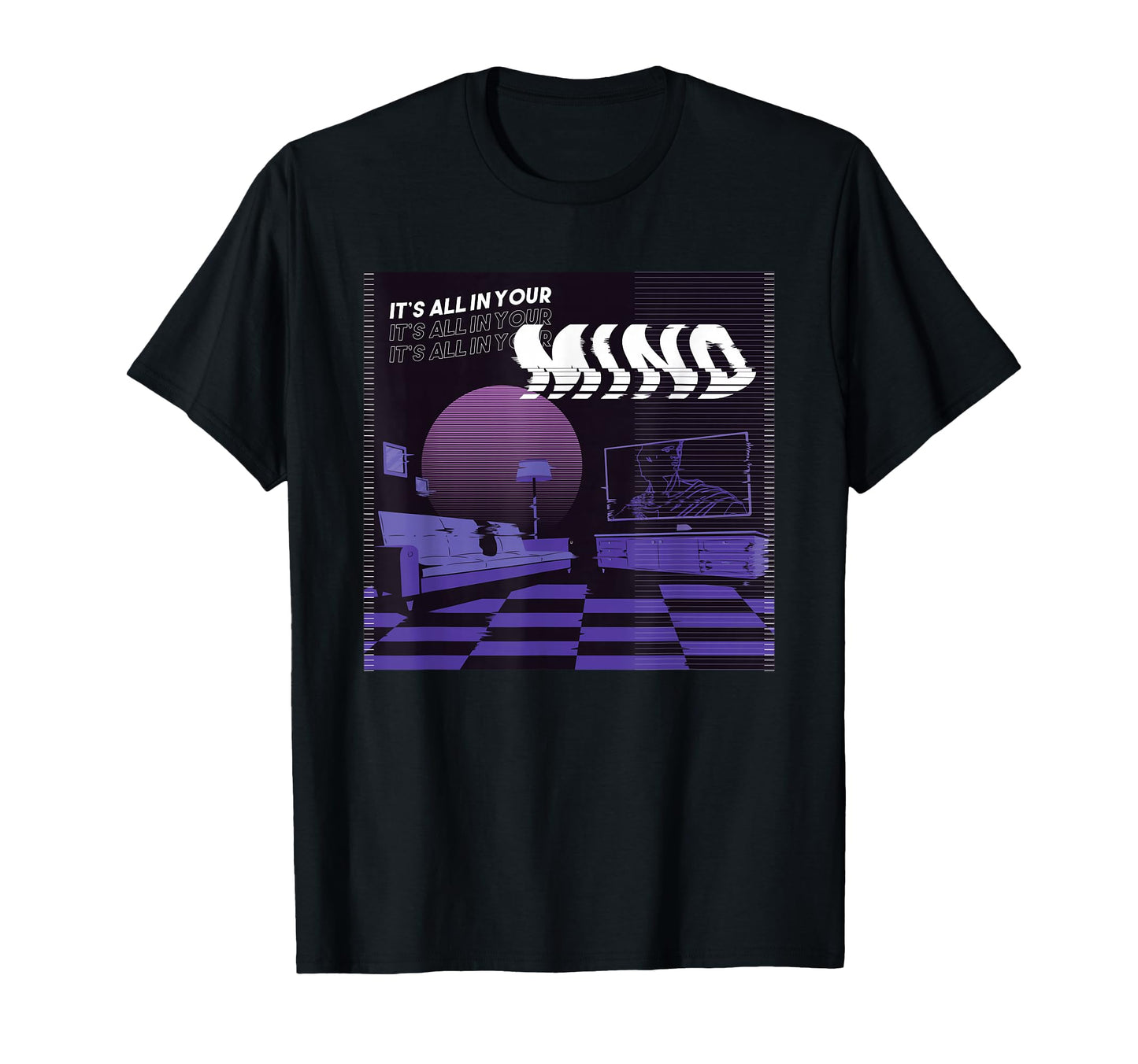 Its All Your Mind Sunset Vaporwave T-Shirt - Novelty Apparel Men Women - T-Shirt, Sweatshirt, Hoodie