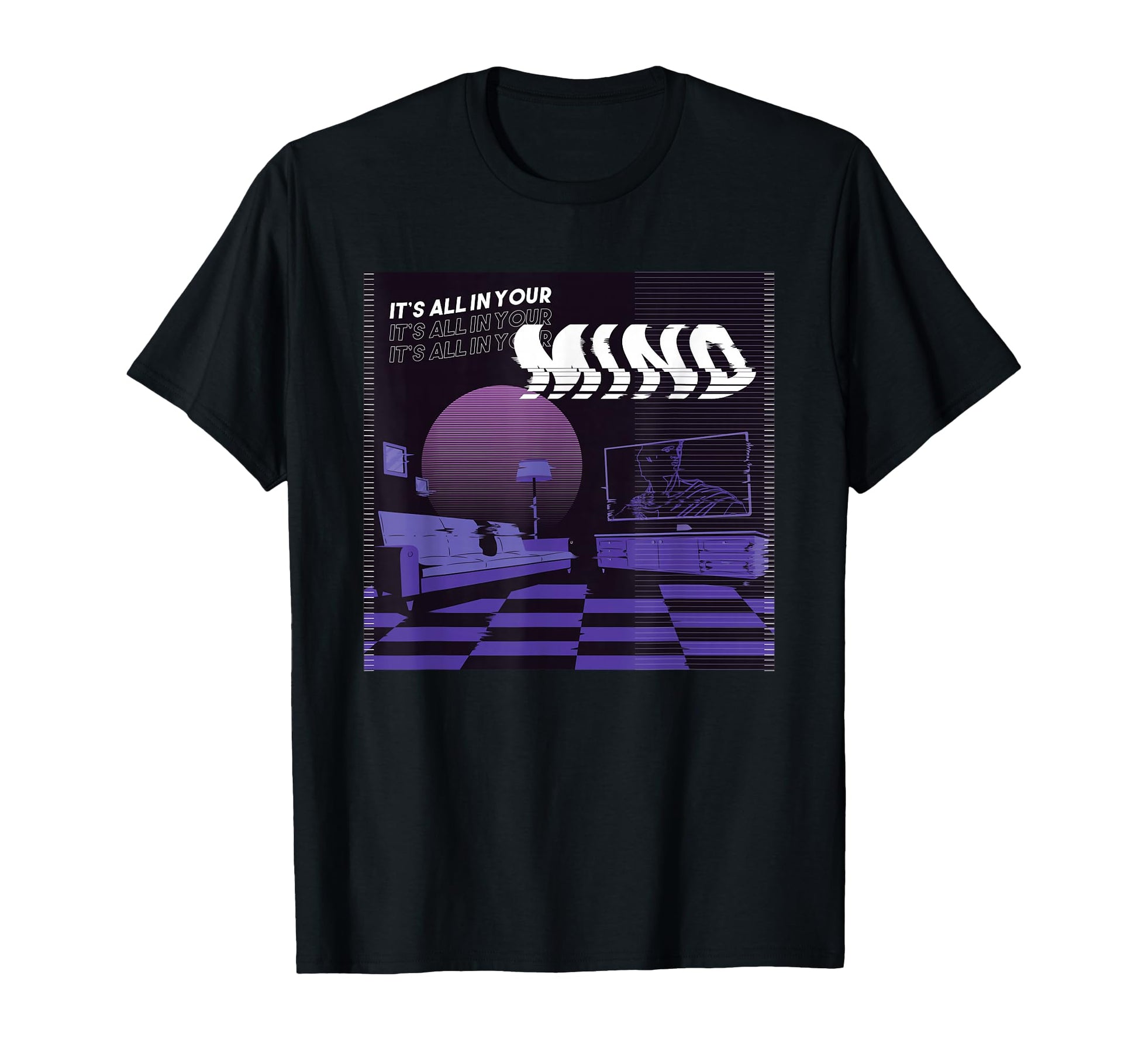 Its All Your Mind Sunset Vaporwave T-Shirt - Novelty Apparel Men Women - T-Shirt, Sweatshirt, Hoodie