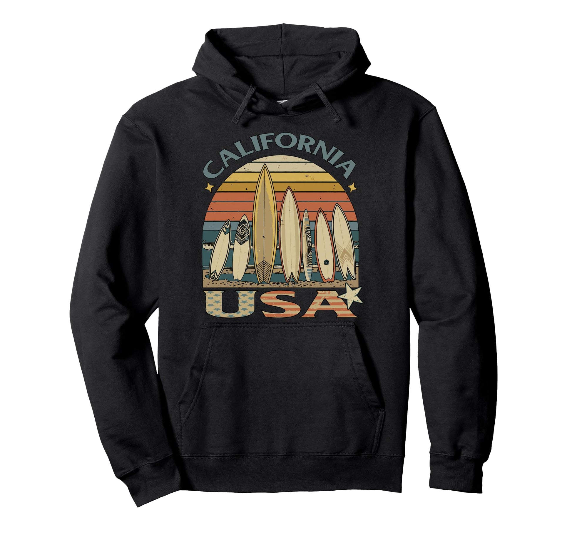 California Usa West Coast Surfing Beach Hoodie - Trendy Graphic Men Women - T-Shirt, Sweatshirt, Hoodie