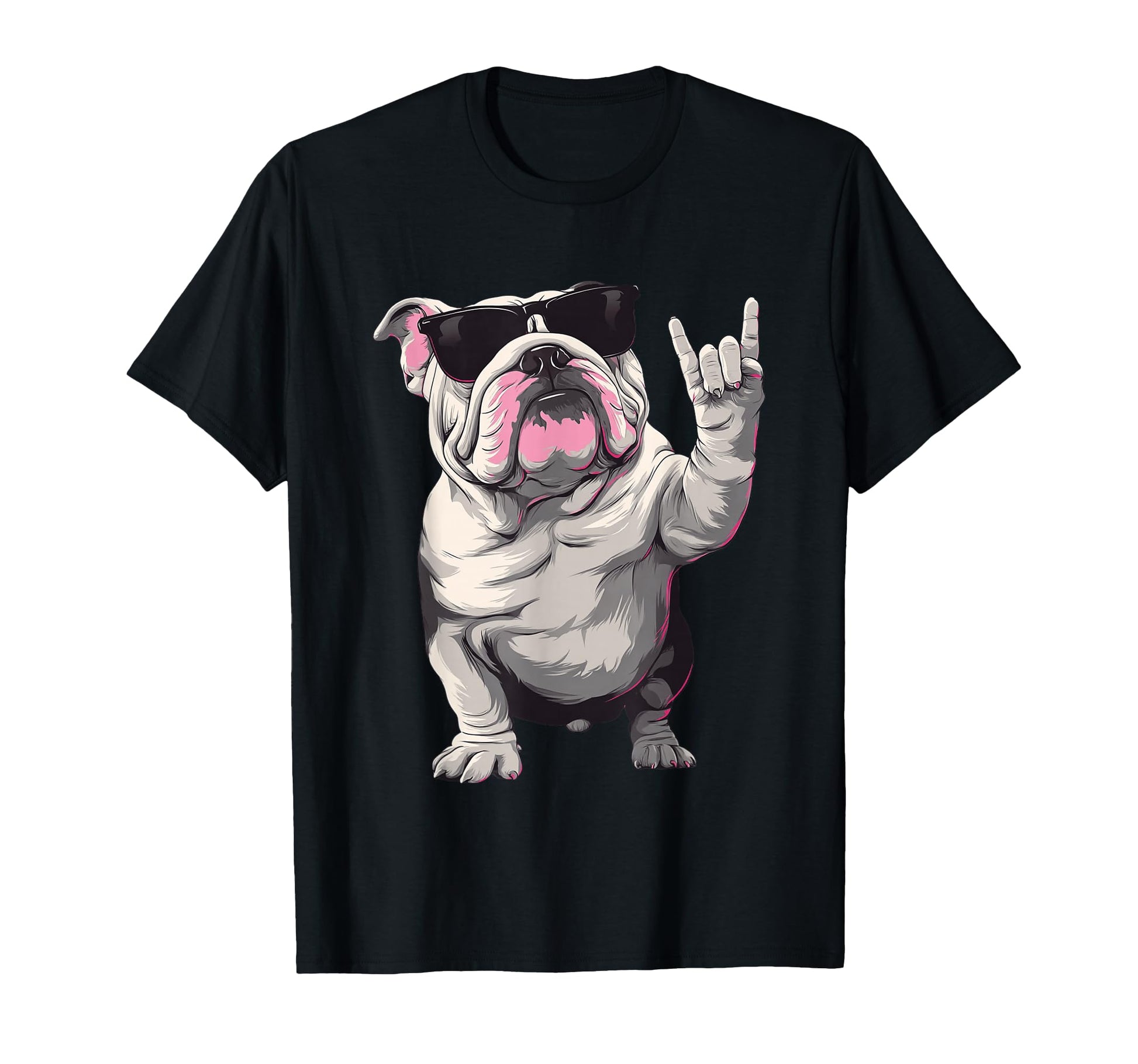 Bulldog English Sunglasses Rock T-Shirt - Fun Novelty Design Men Women - T-Shirt, Sweatshirt, Hoodie