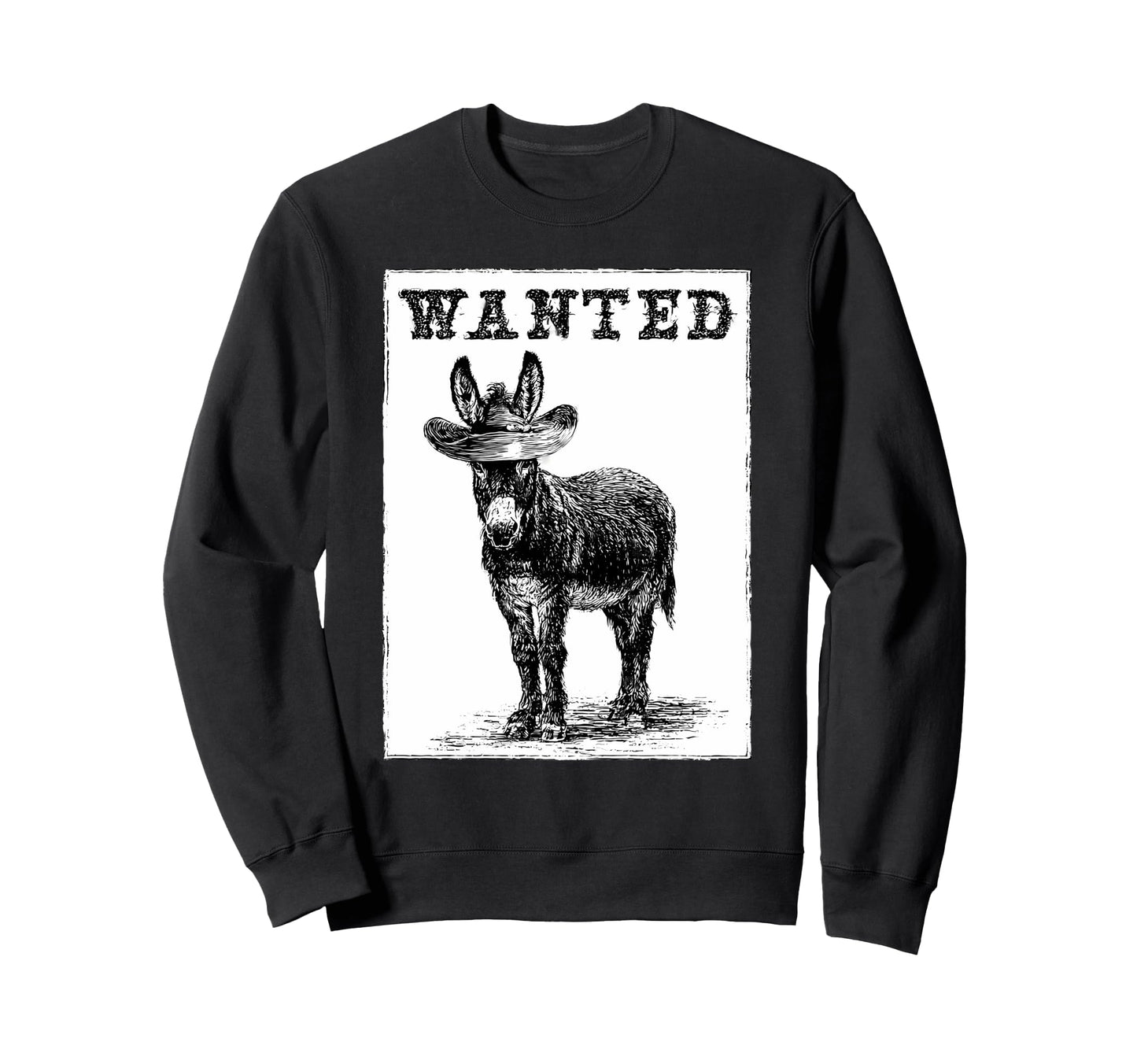 Donkey Cowboy Rodeo Cowgirl Sweatshirt - Custom Art Print for Adults - T-Shirt, Sweatshirt, Hoodie
