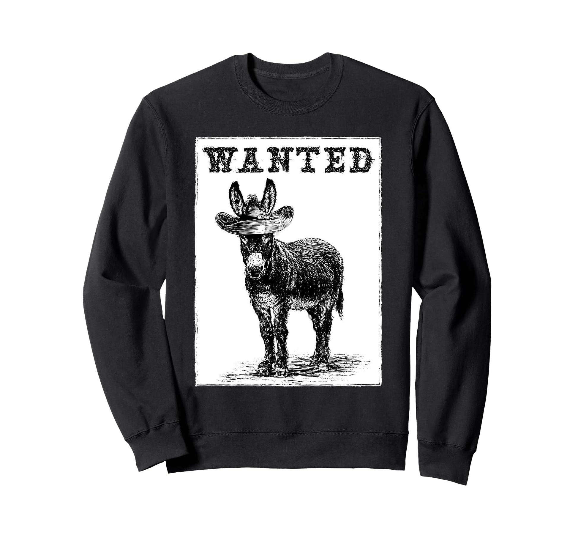 Donkey Cowboy Rodeo Cowgirl Sweatshirt - Custom Art Print for Adults - T-Shirt, Sweatshirt, Hoodie