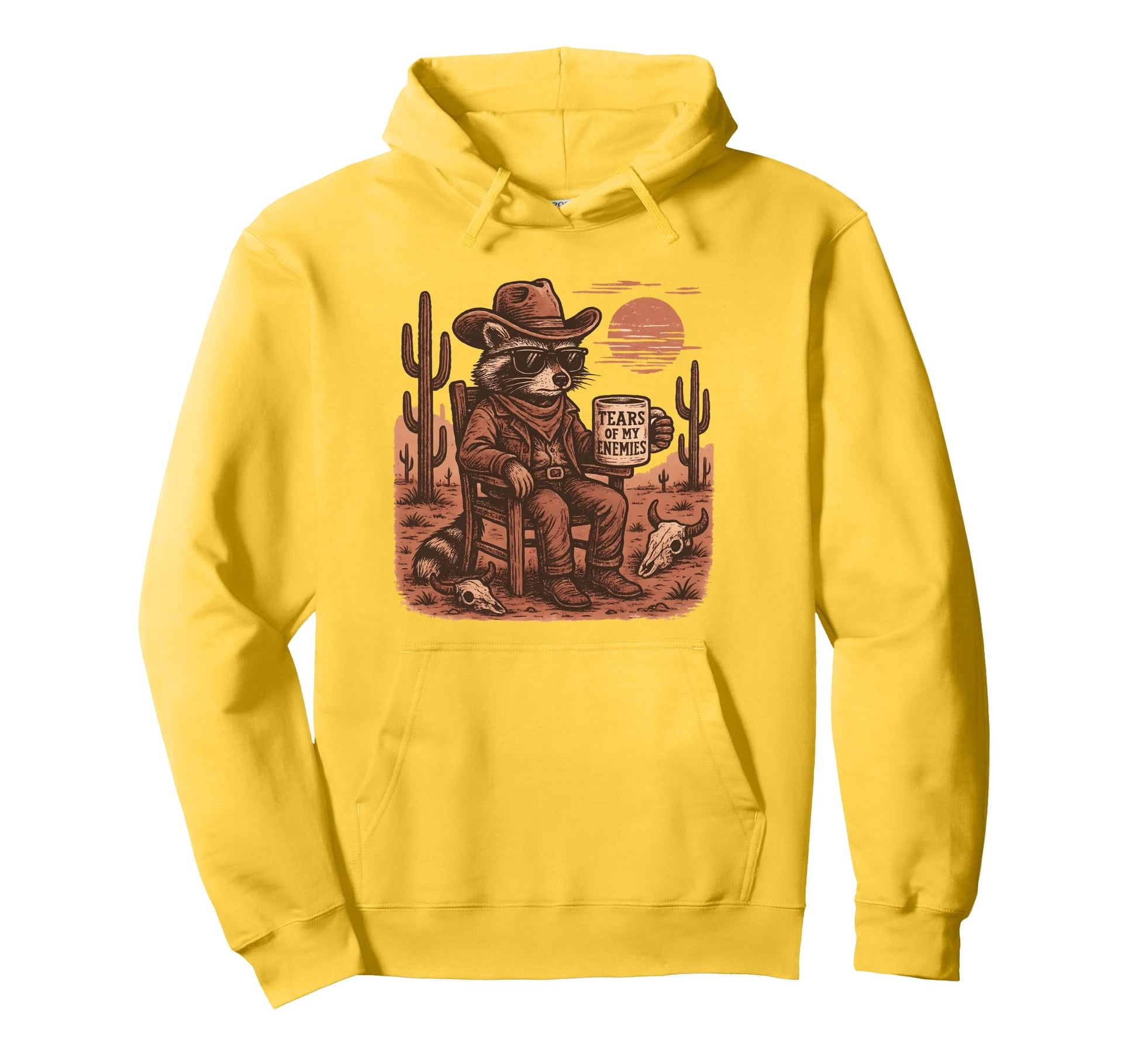 Country Cowboy Raccoon Rodeo Cowgirl Hoodie - Fun Novelty Design Unisex - T-Shirt, Sweatshirt, Hoodie