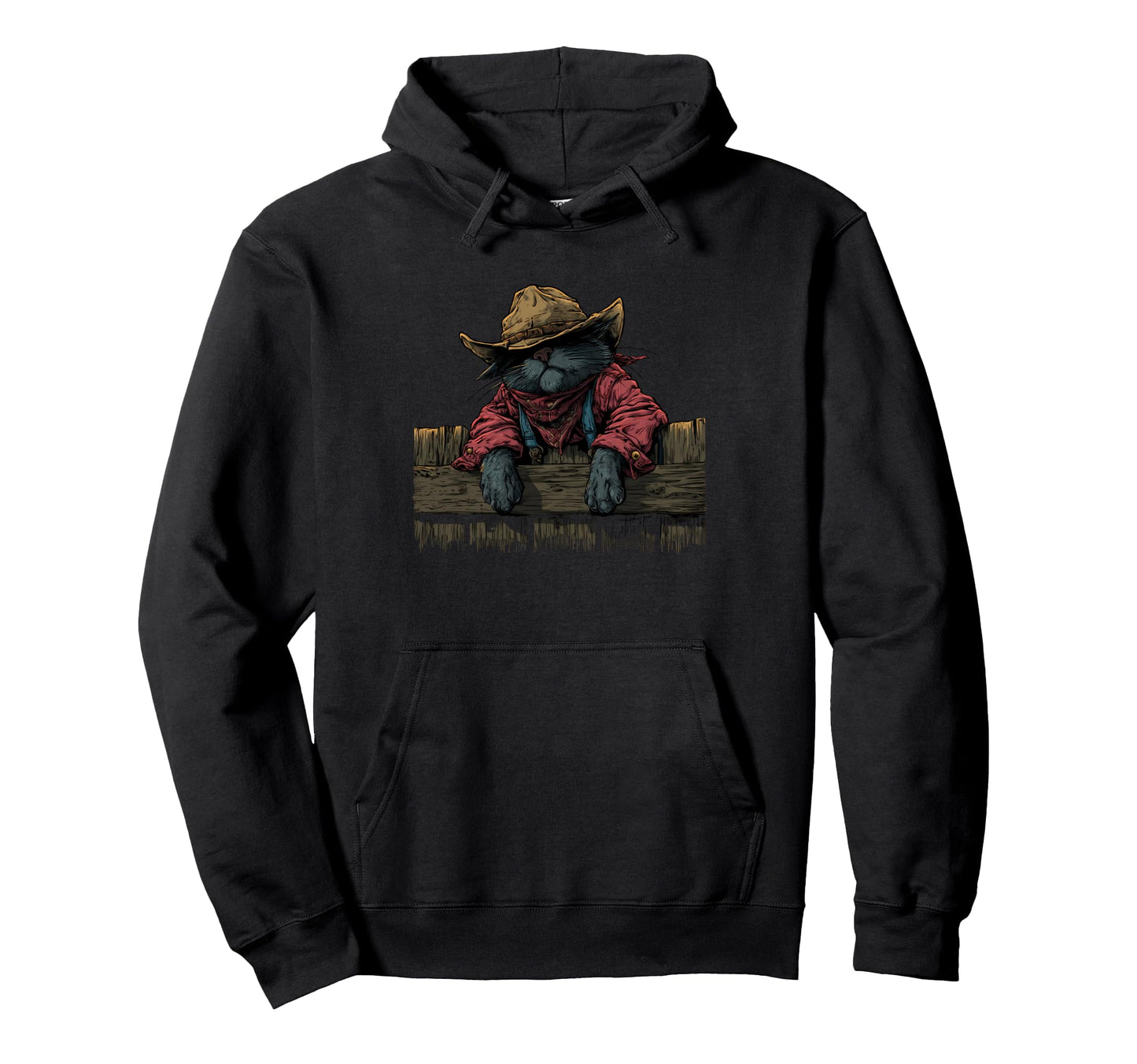 Cat Cowboy Western Country Cowgirl Hoodie - Novelty Apparel for Adults - T-Shirt, Sweatshirt, Hoodie
