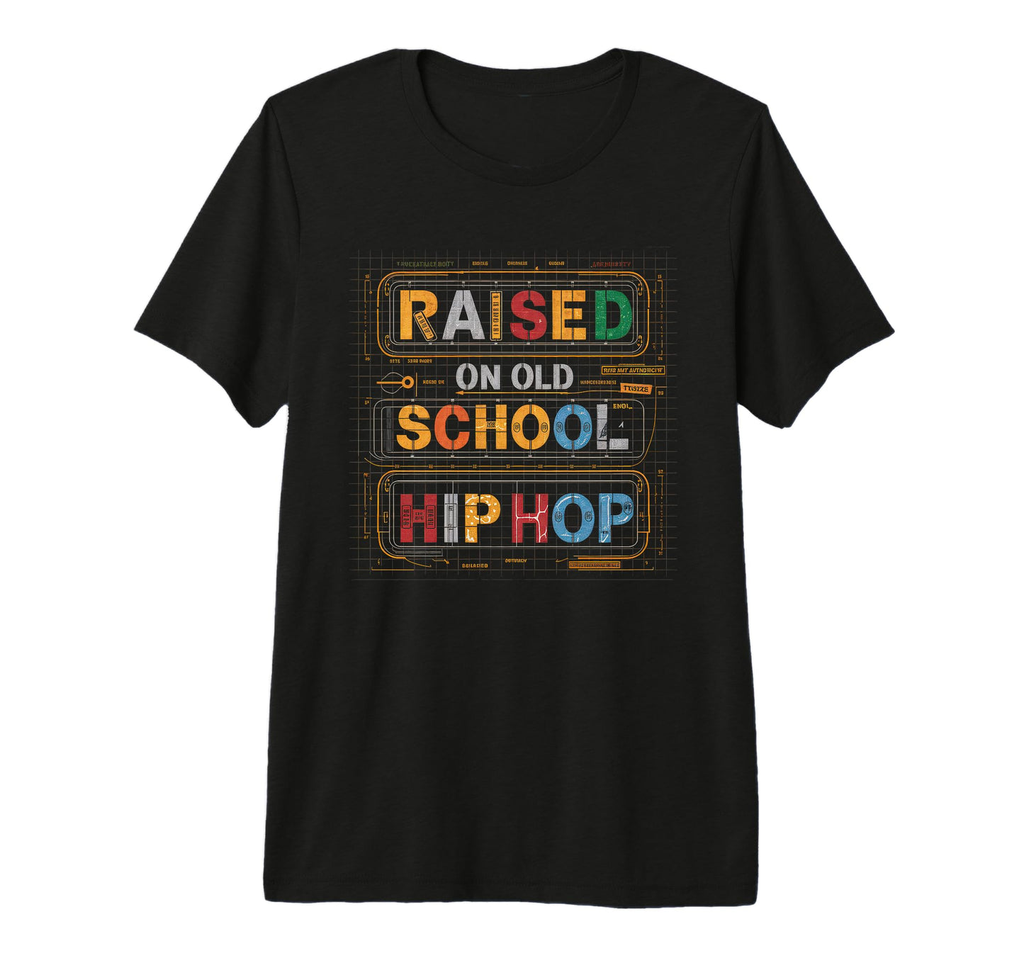 Raised Old School Hip Hop Cassette T-Shirt - Custom Art Print for Adults - T-Shirt, Sweatshirt, Hoodie