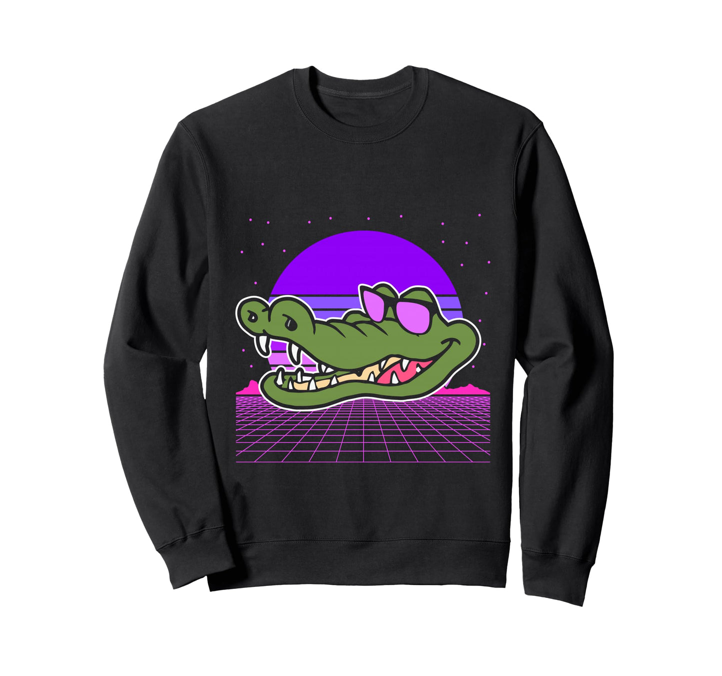 Aesthetic Vaporwave Outfits Crocodile Sweatshirt - Graphic Print Unisex - T-Shirt, Sweatshirt, Hoodie