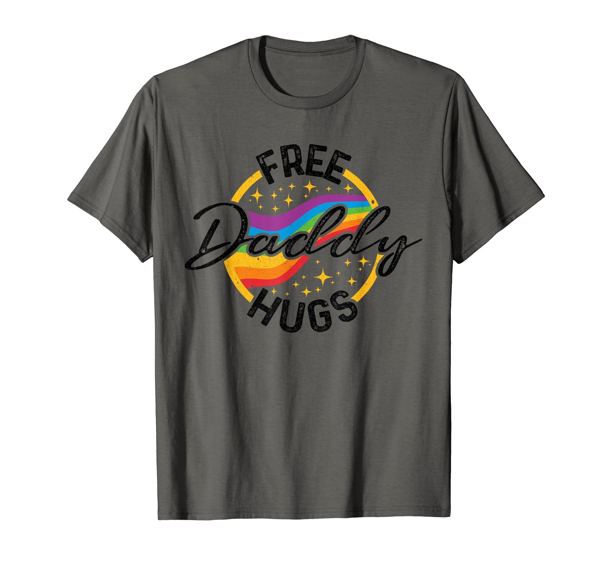 Free Daddy Hugs Rainbow Flag Pride T-Shirt - Custom Art Print for Adults - T-Shirt, Sweatshirt, Hoodie