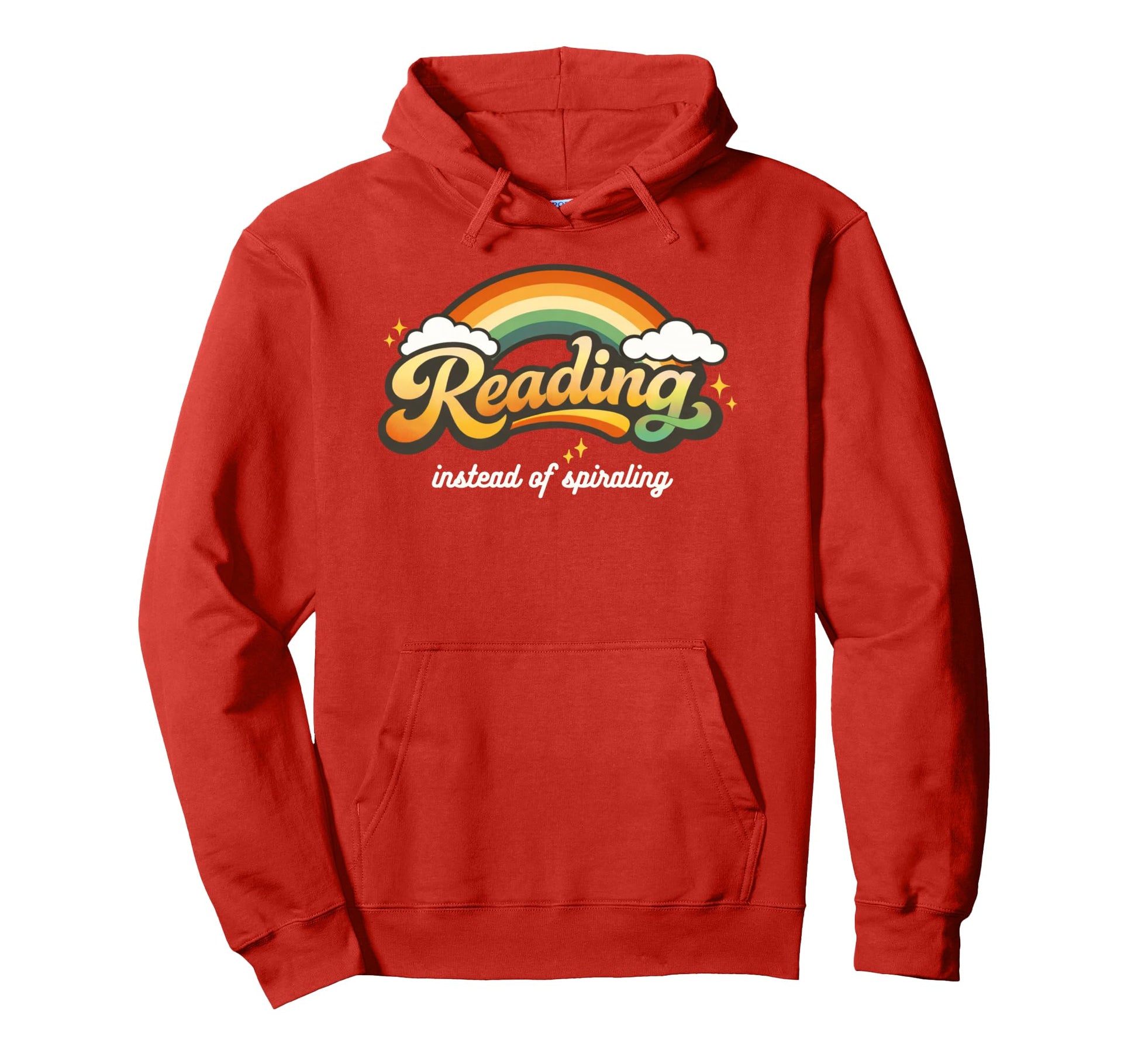 Reading Instead Spiraling Rainbow Hoodie - Custom Art Print for Adults - T-Shirt, Sweatshirt, Hoodie