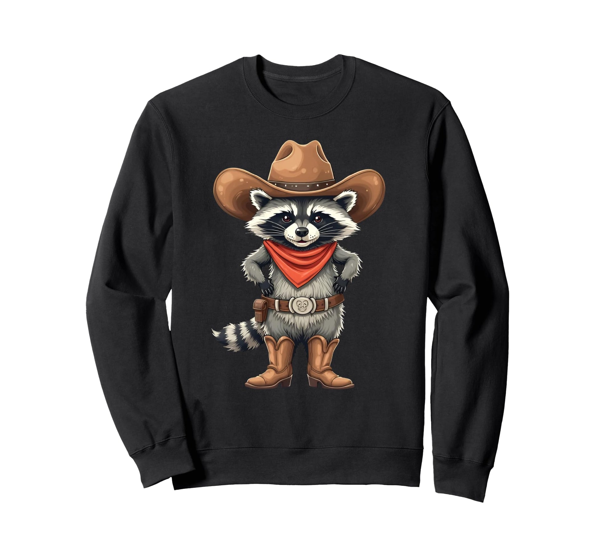 Raccoon Cowboy Cowgirl Sweatshirt - Casual Everyday Wear for Adults - T-Shirt, Sweatshirt, Hoodie