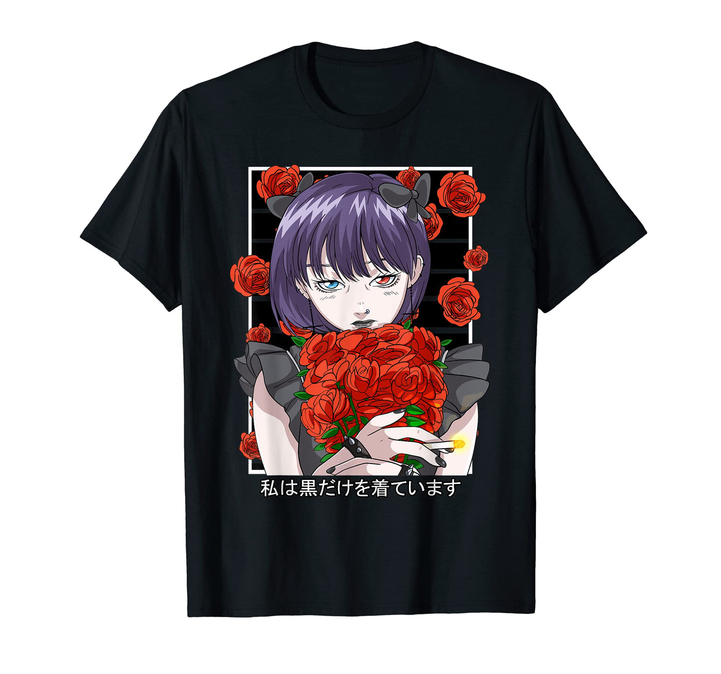 Goth Anime Gothic Roses Aesthetic T-Shirt - Streetwear Style Unisex - T-Shirt, Sweatshirt, Hoodie