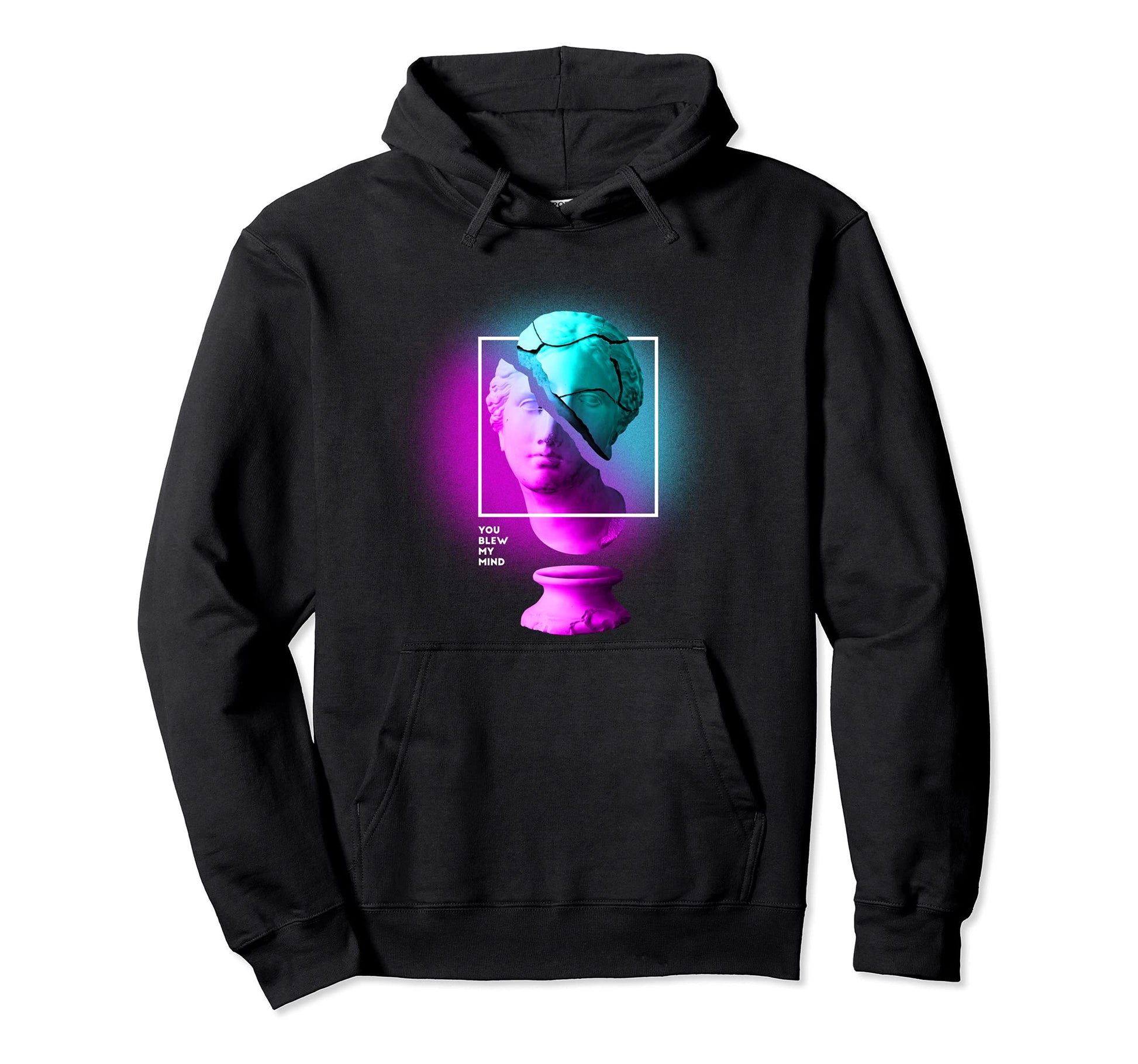 Vaporwave Aesthetic Greek God Hoodie - Fun Novelty Design for Adults - T-Shirt, Sweatshirt, Hoodie