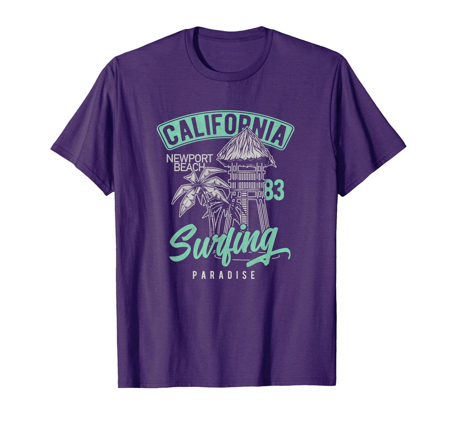 Newport Beach 70S 80S Surf T-Shirt - Graphic Print for Adults - T-Shirt, Sweatshirt, Hoodie